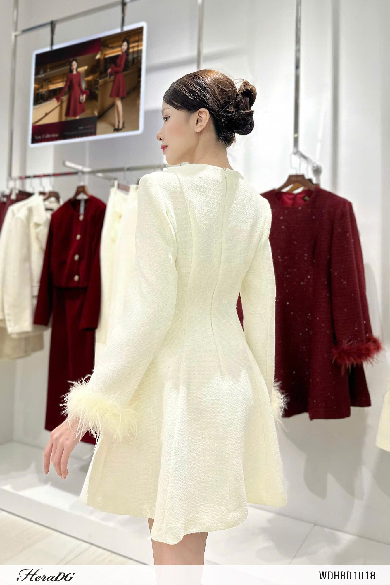Đầm dạ tweed xoè