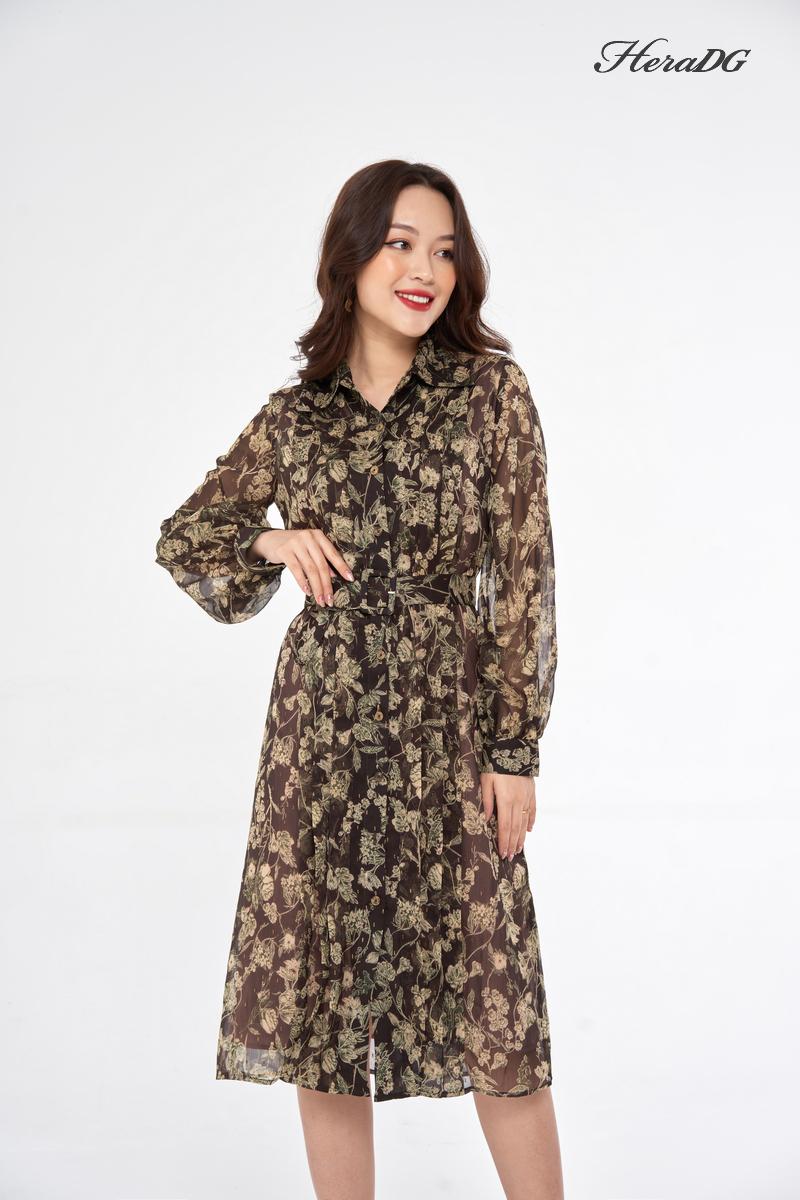 Đầm sơ mi cổ đức