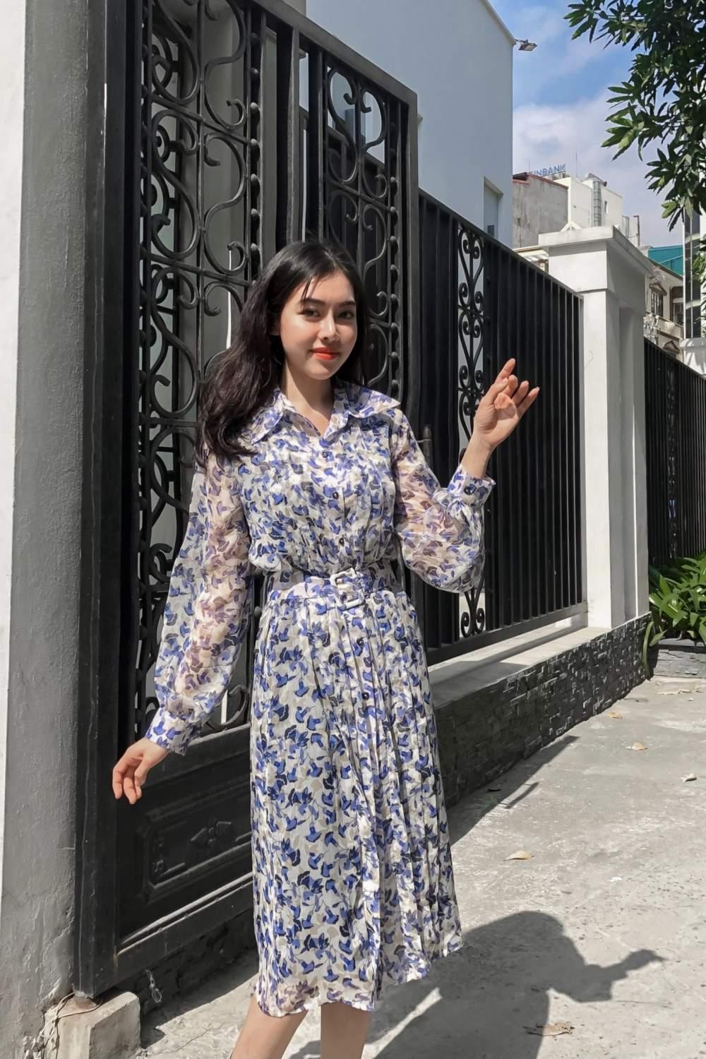 Đầm sơ mi cổ đức