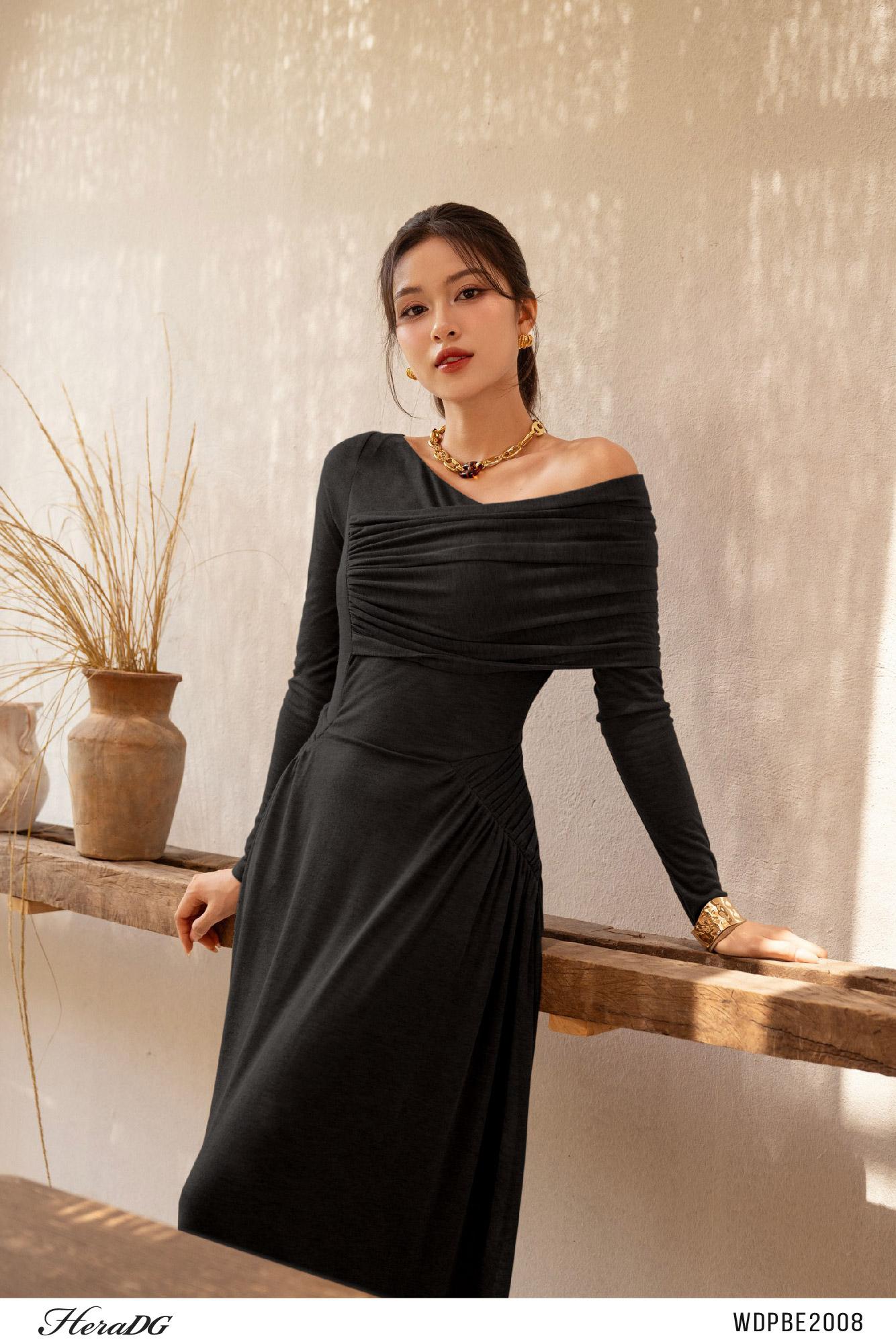 Đầm xoè nhún hông