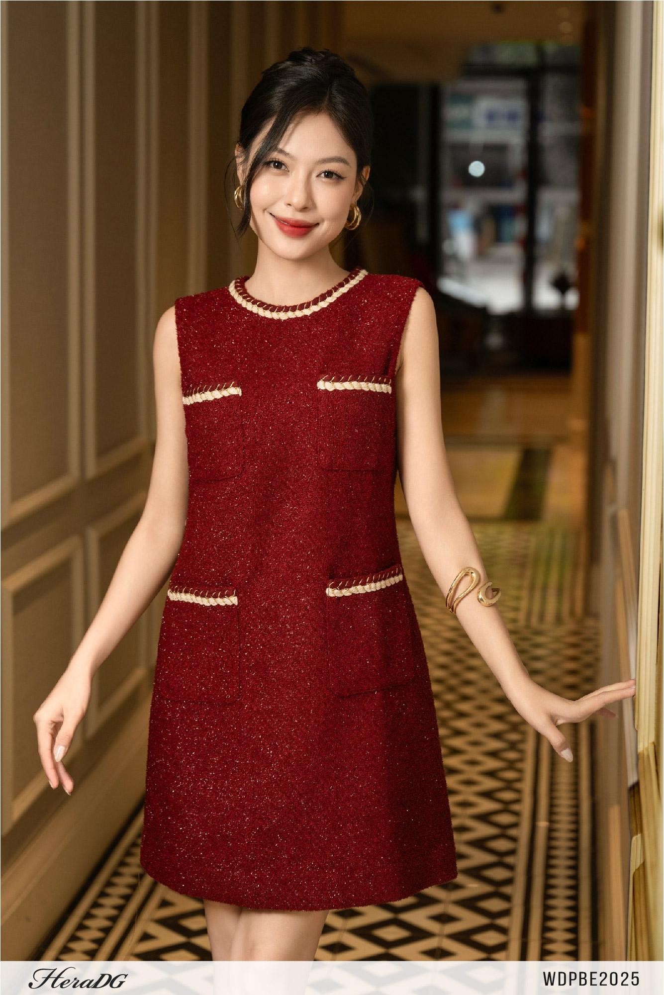 Đầm tweed dáng A