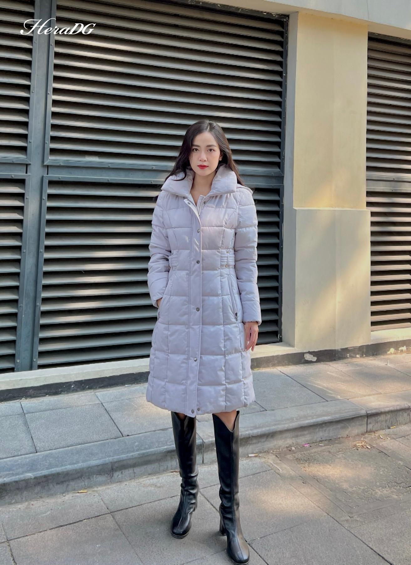 Áo phao 3 lớp dai đai eo chần chỉ