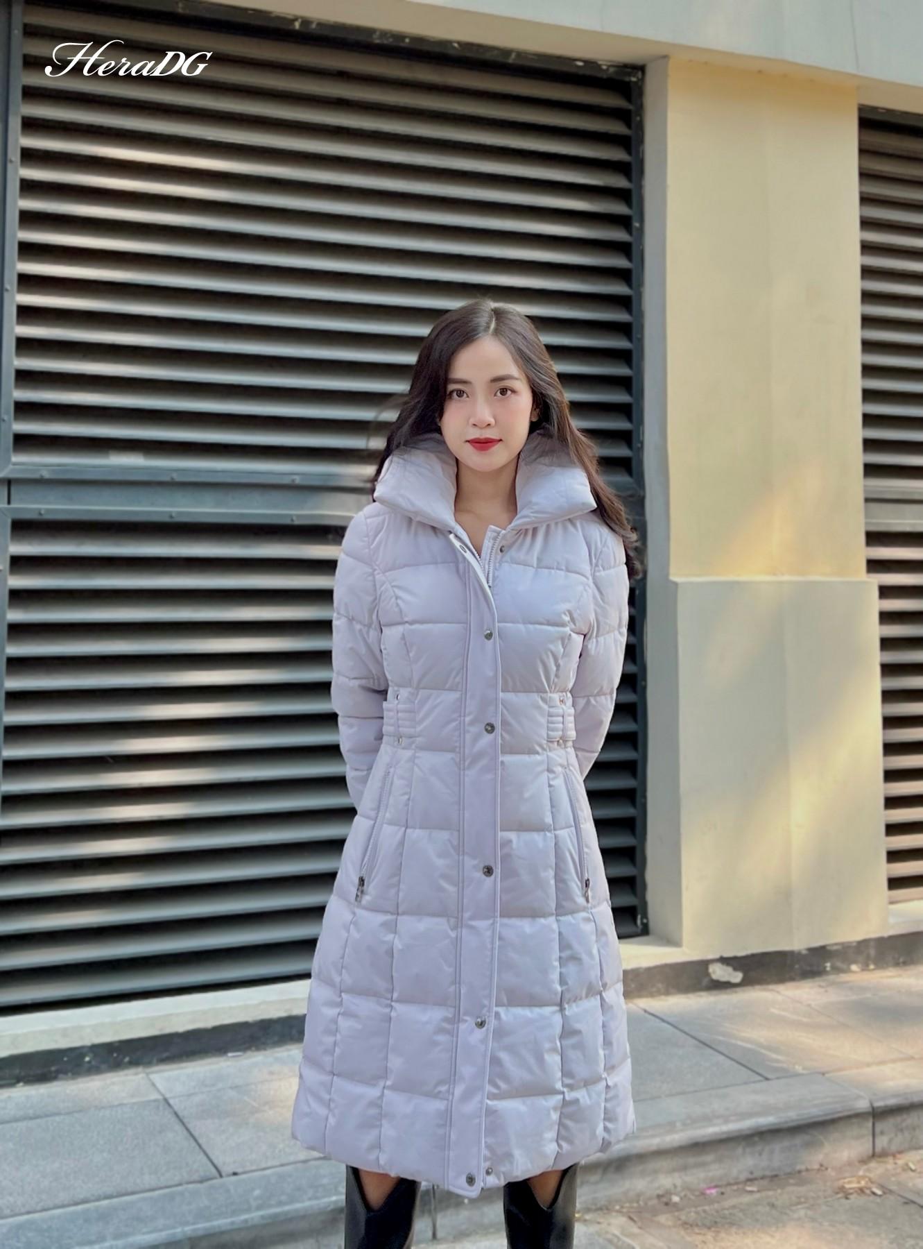 Áo phao 3 lớp dai đai eo chần chỉ