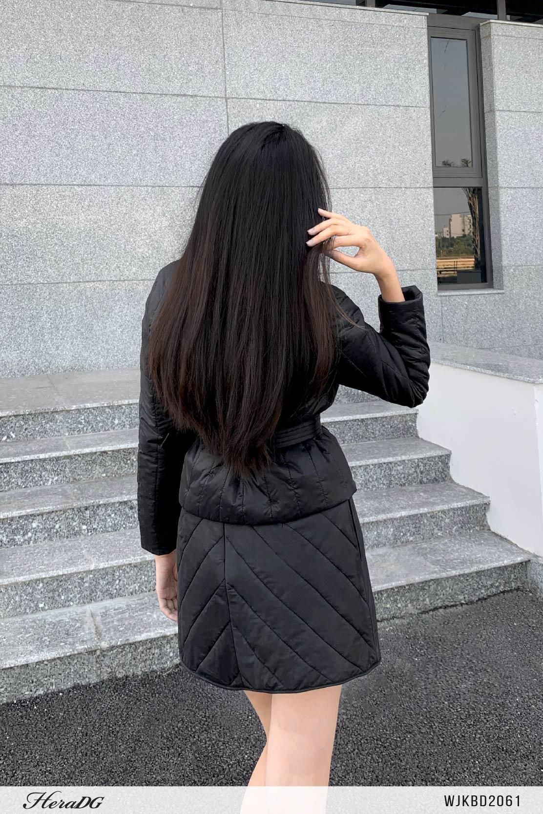 Set bộ áo phao dài tay, chân váy ngắn
