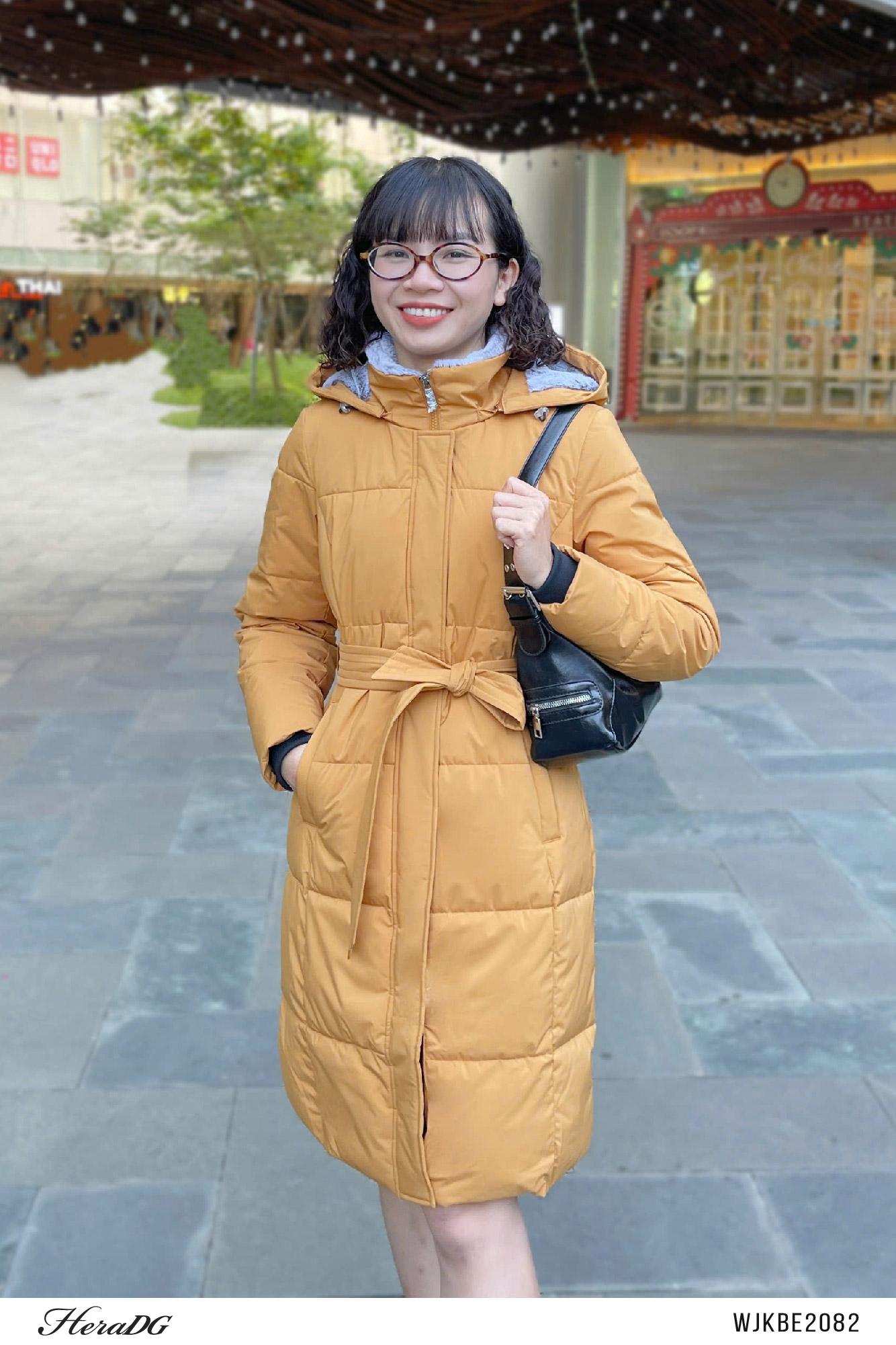 Áo phao 3 lớp dáng dài mũ lông