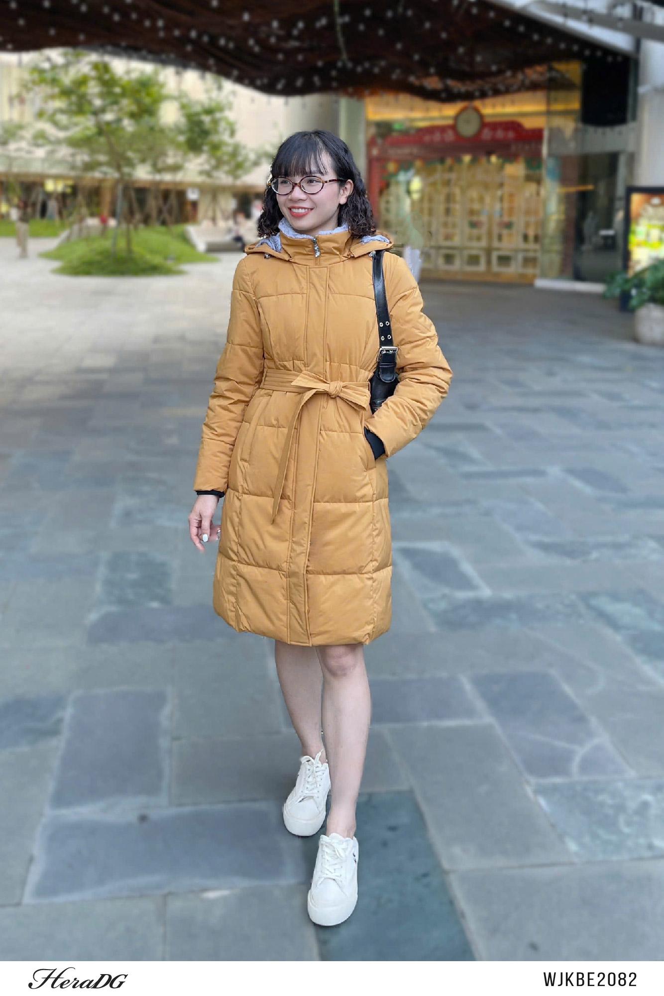 Áo phao 3 lớp dáng dài mũ lông