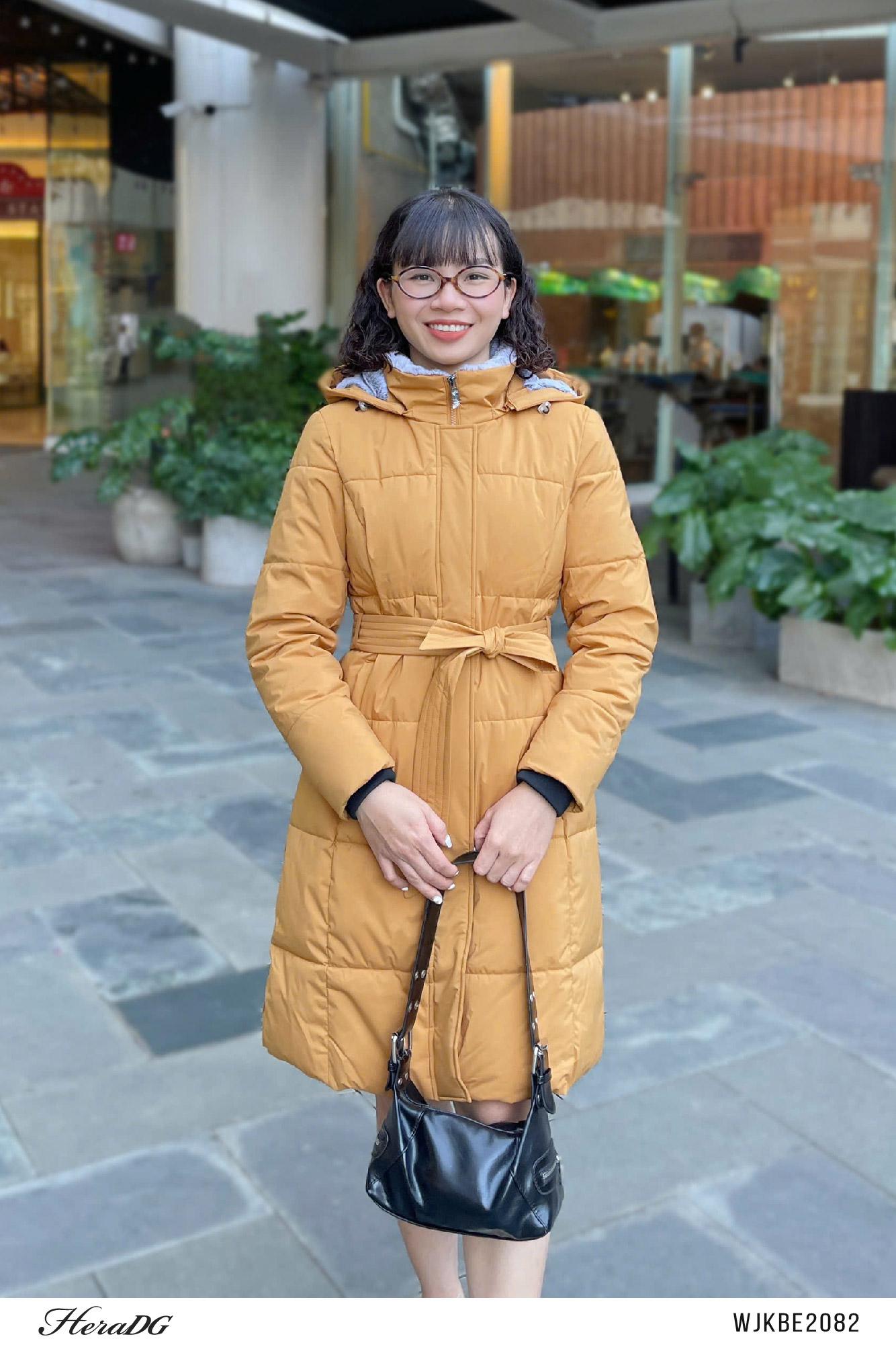 Áo phao 3 lớp dáng dài mũ lông