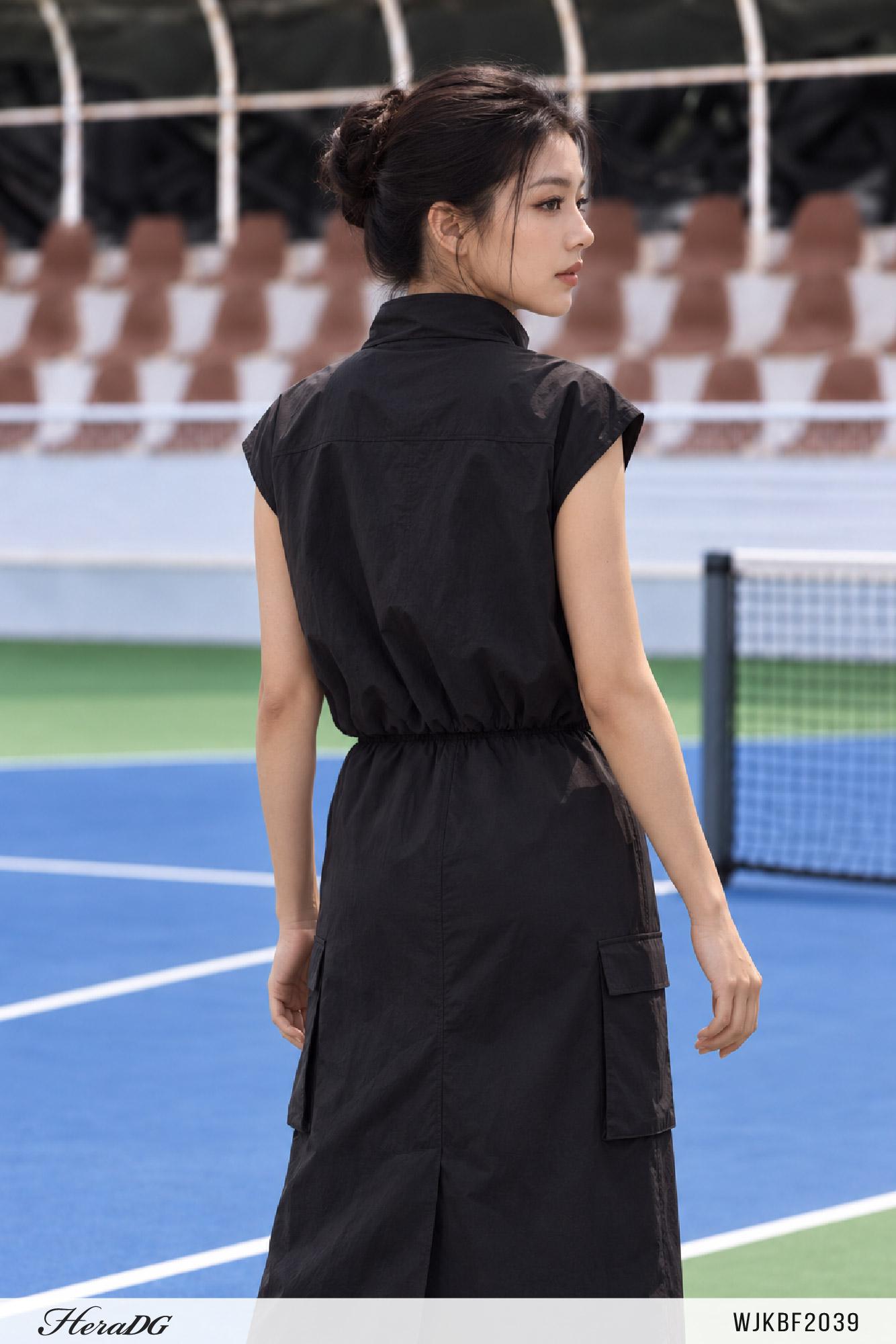 Set bộ áo tay ngắn, chân váy dài túi hộp – ảnh 7