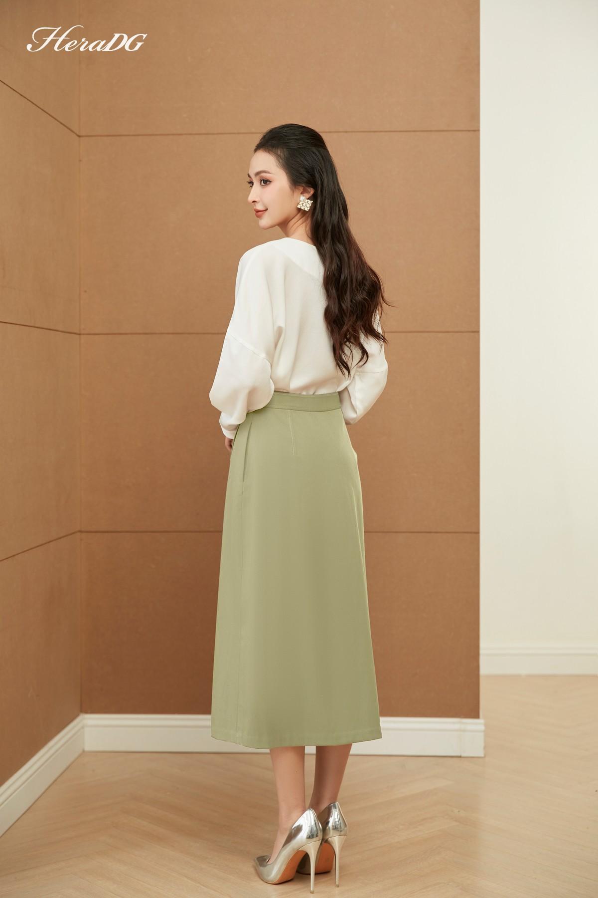 Chân váy A vạt lệch