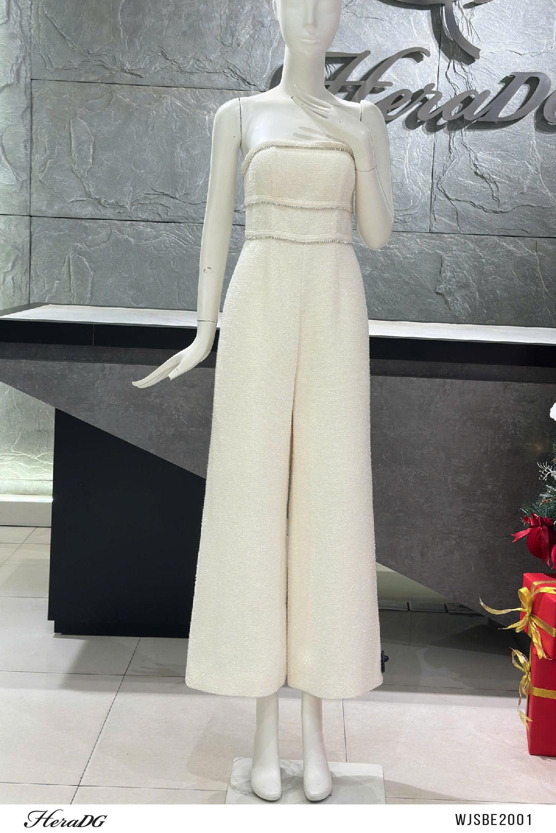 Jumsuit tweed cúp ngực