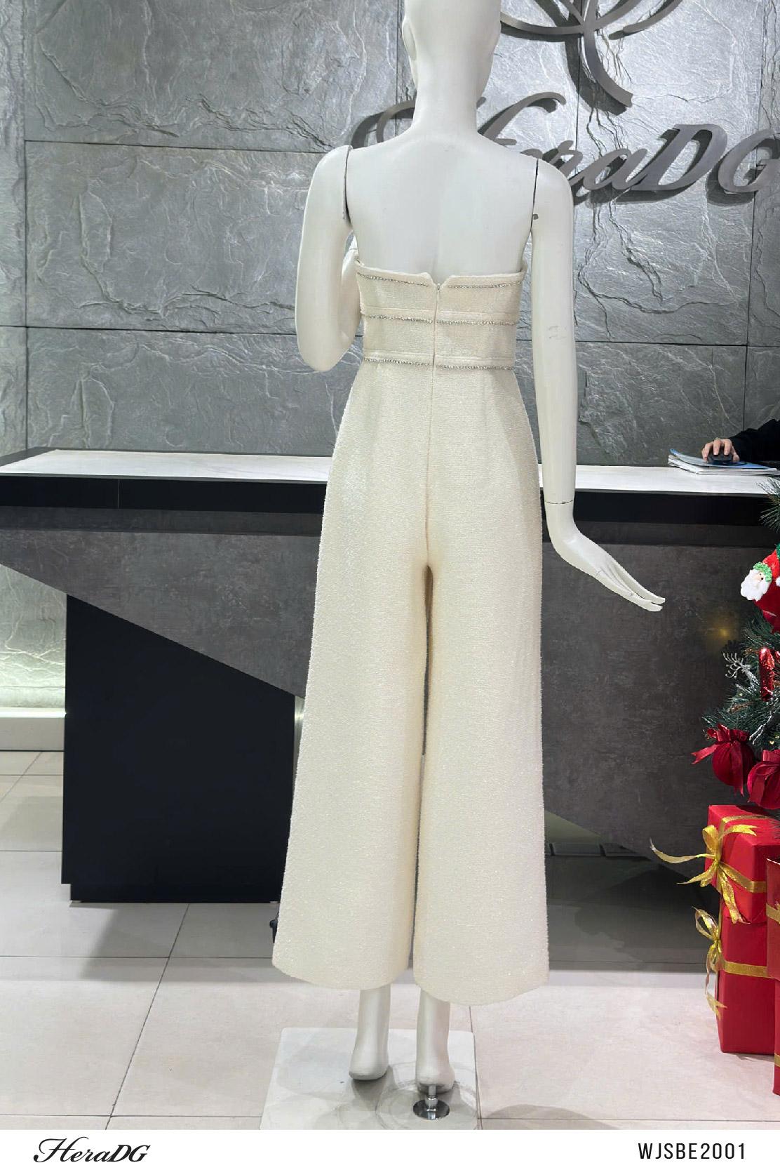Jumsuit tweed cúp ngực