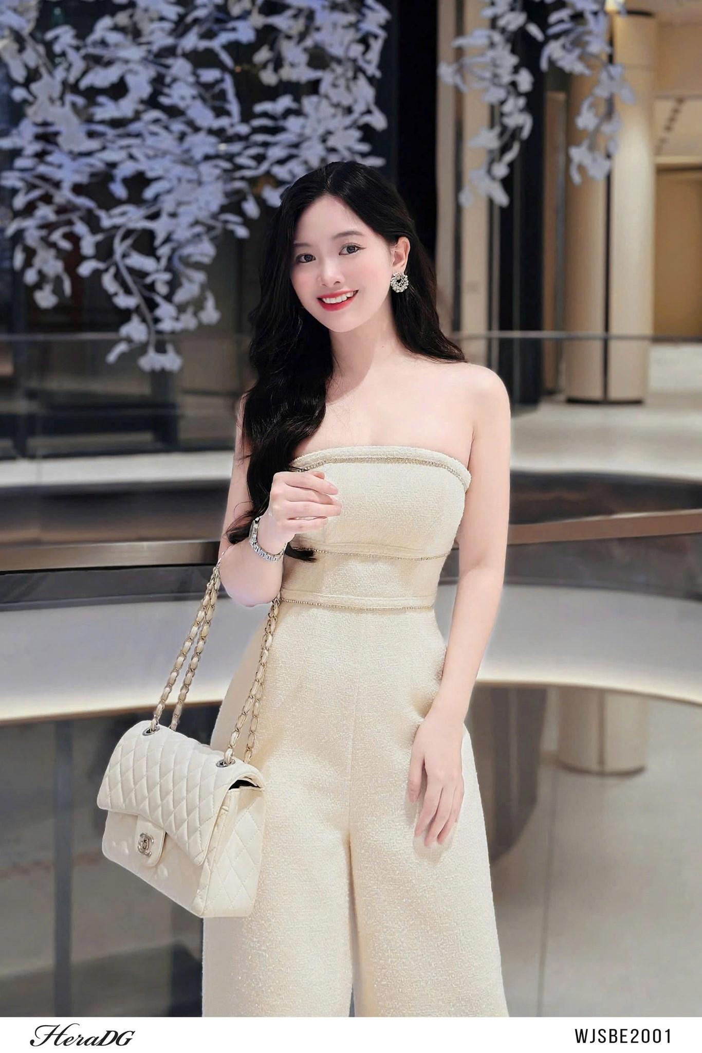 Jumsuit tweed cúp ngực