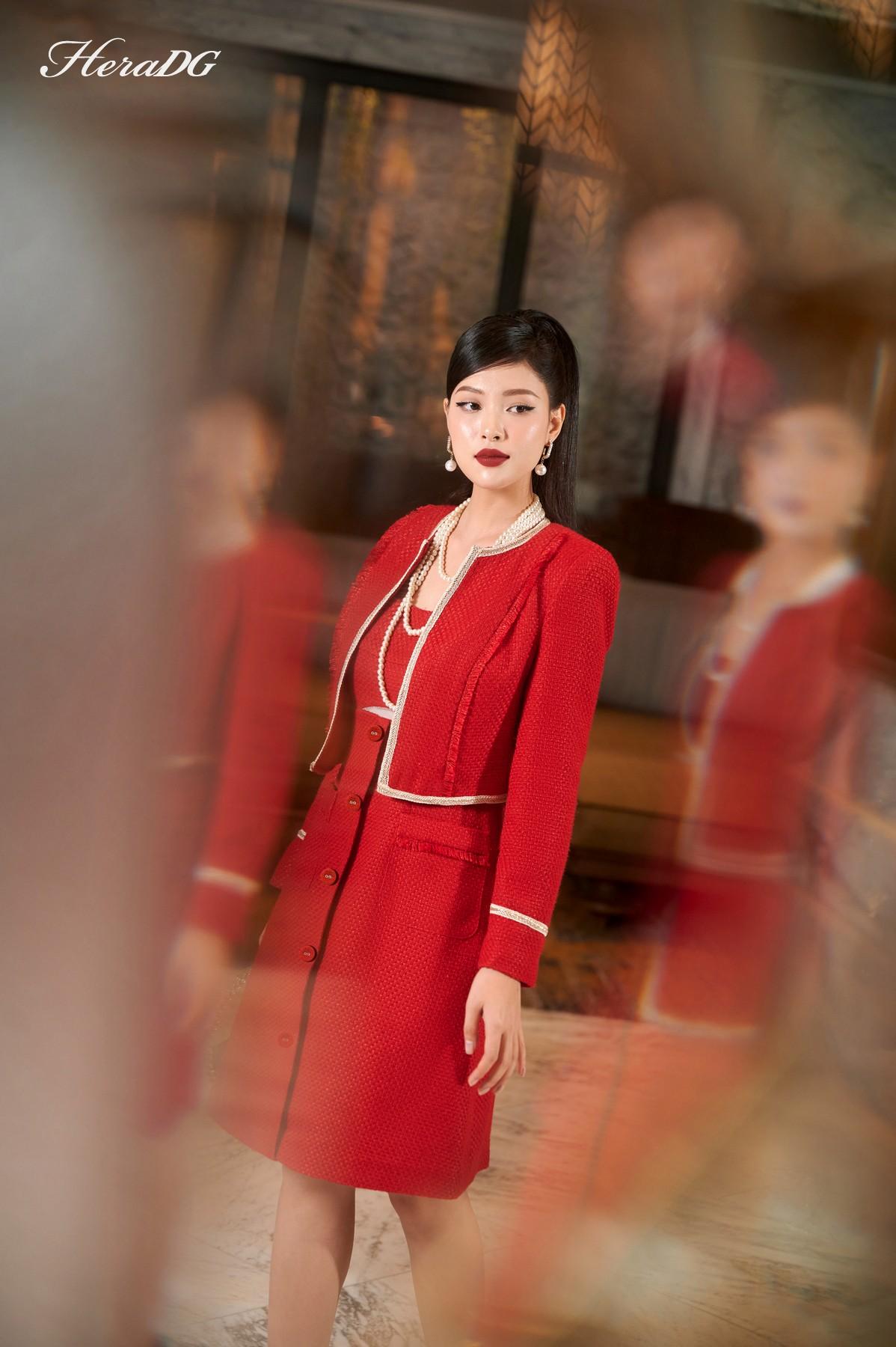 Áo khoác cổ tròn phối dây