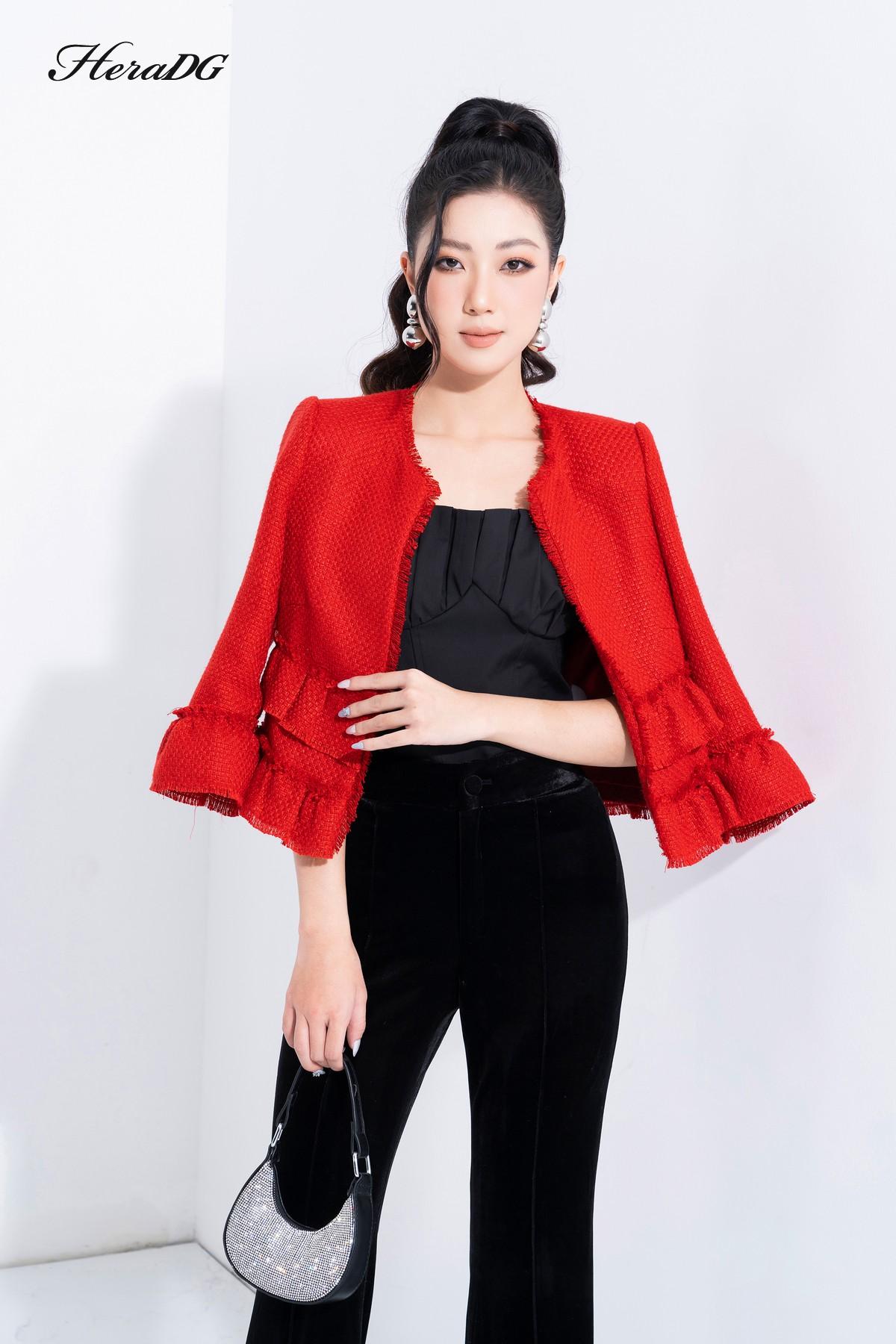 Áo khoác cổ tròn kẹp bèo