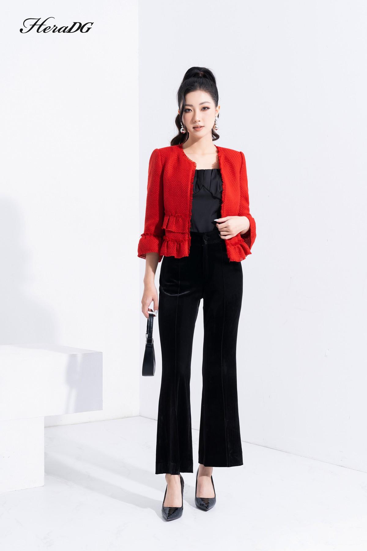 Áo khoác cổ tròn kẹp bèo