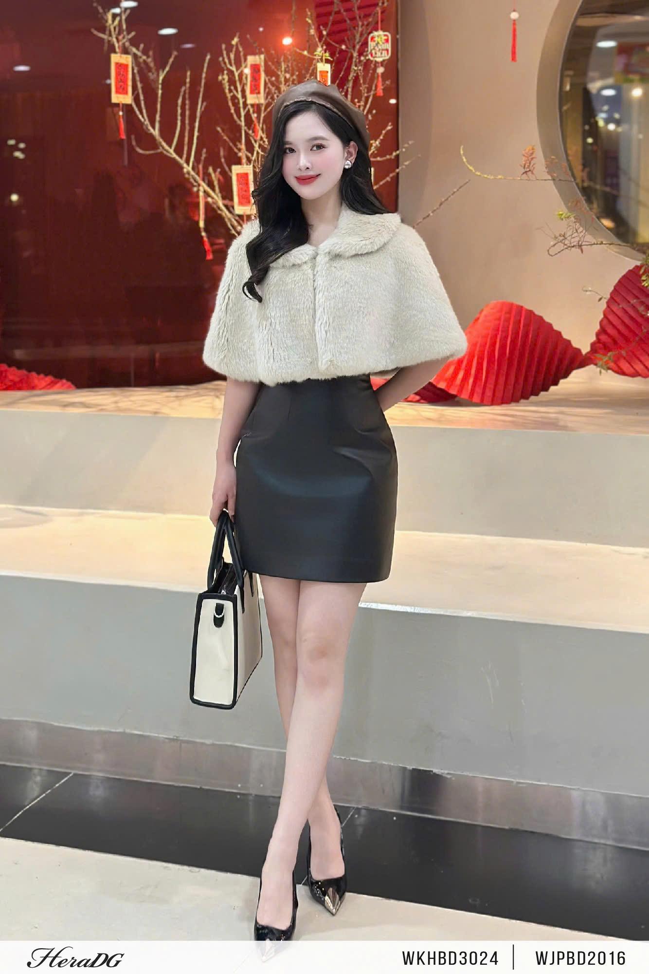 Áo khoác ngắn dáng choàng