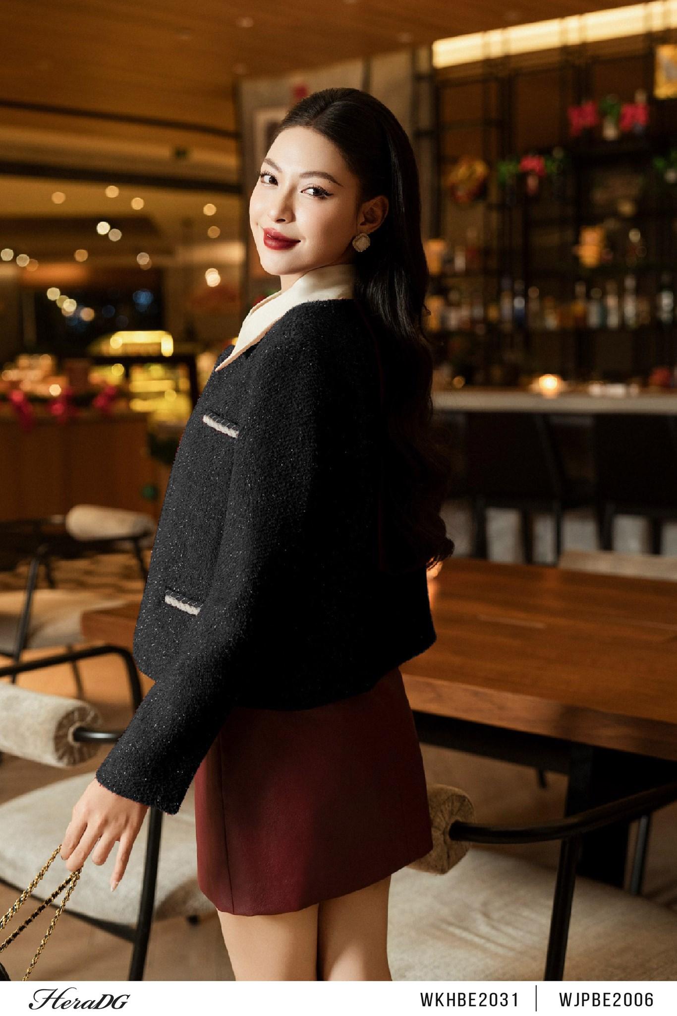 Áo khoác dạ tweed dáng ngắn