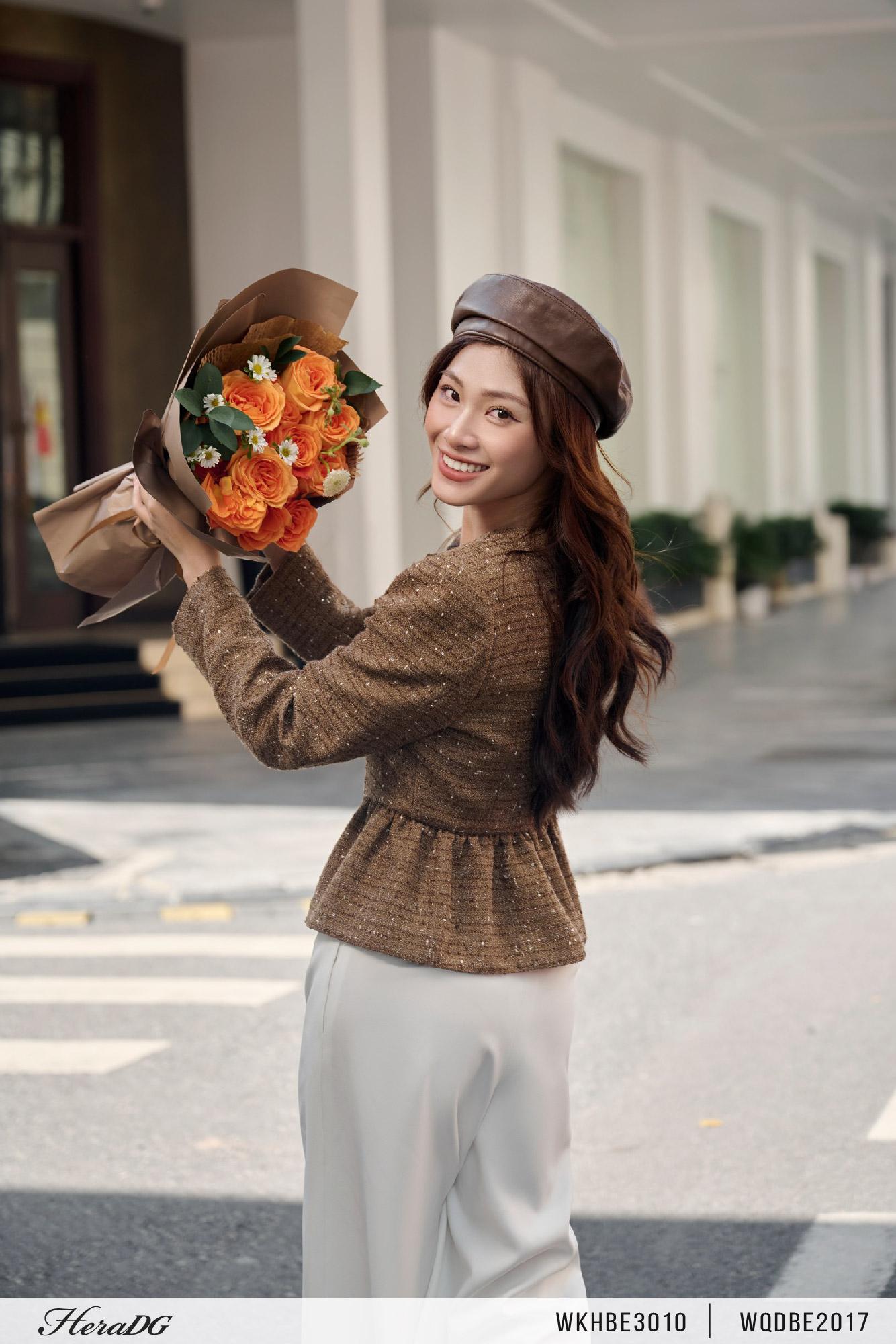 Áo dạ tweed dáng peplum