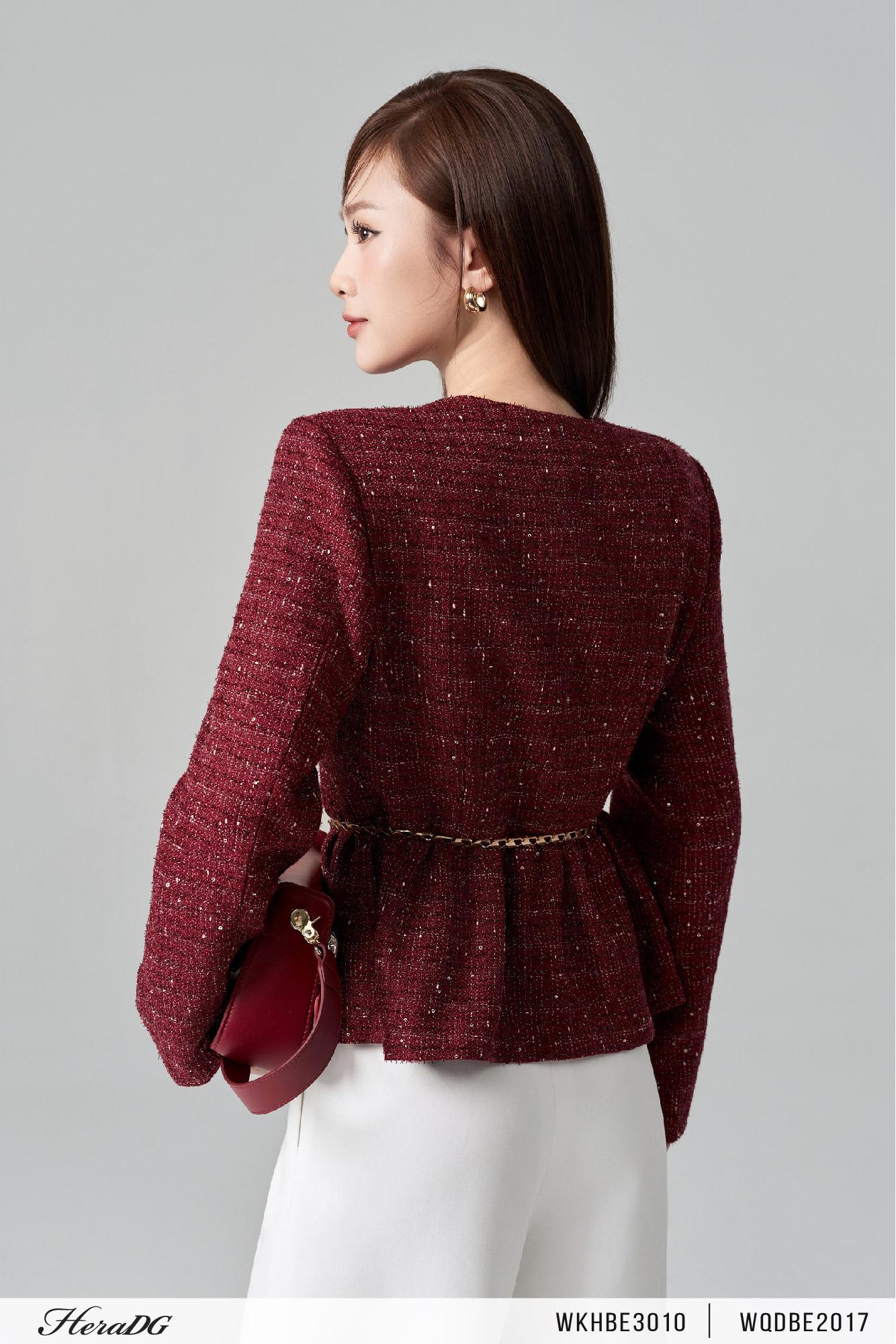 Áo dạ tweed dáng peplum