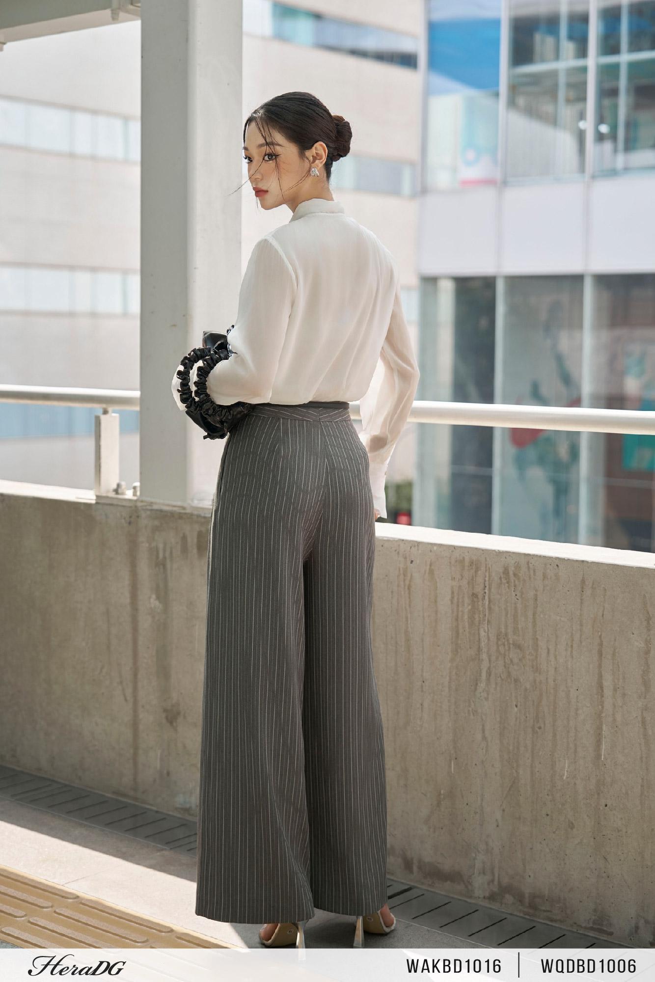 Quần suông kẻ 2 ly