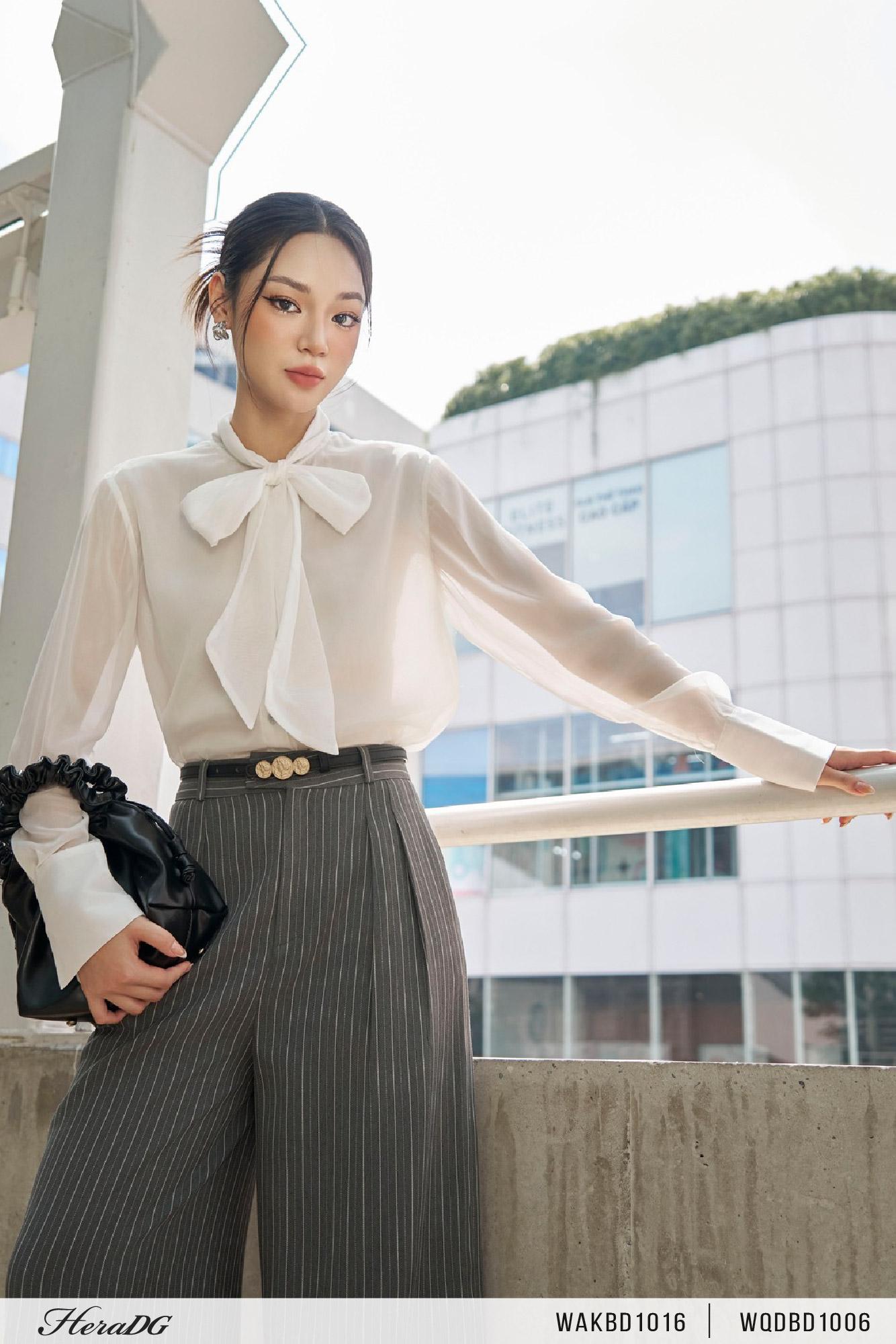 Quần suông kẻ 2 ly
