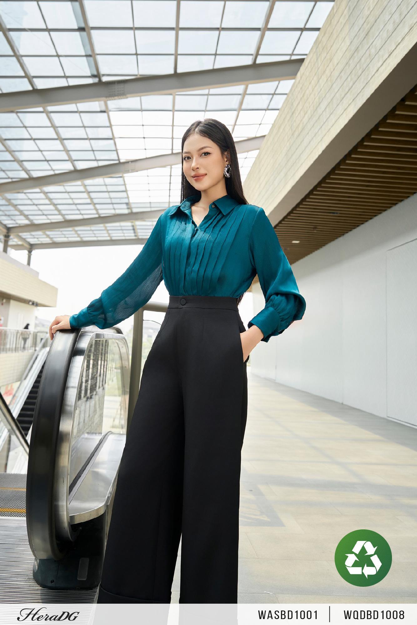 Quần suông gập lơ vê gấu