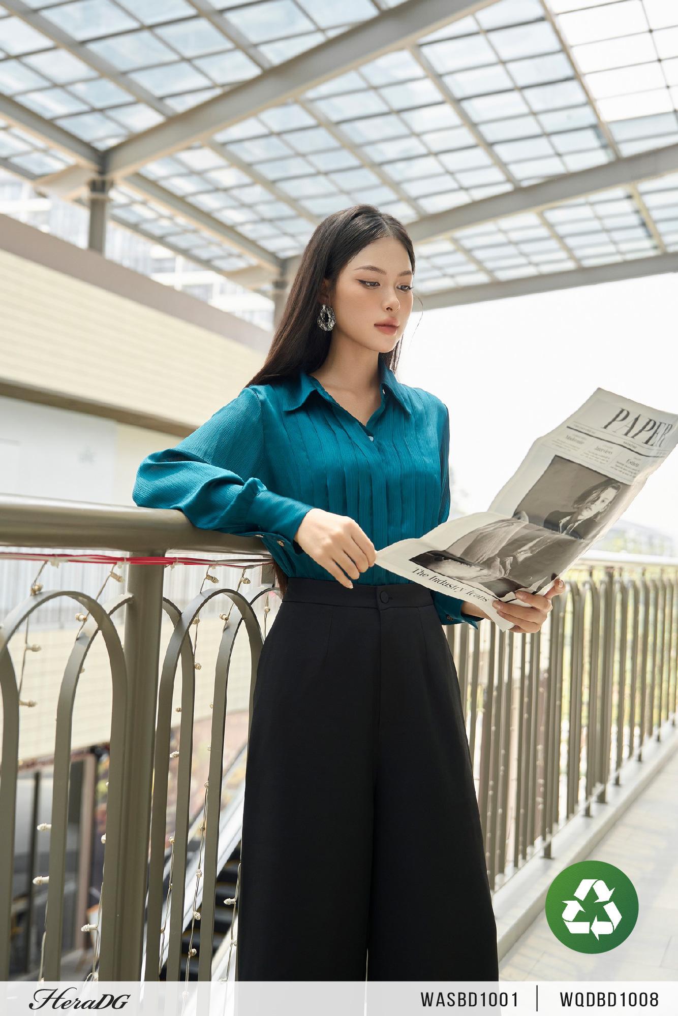 Quần suông gập lơ vê gấu