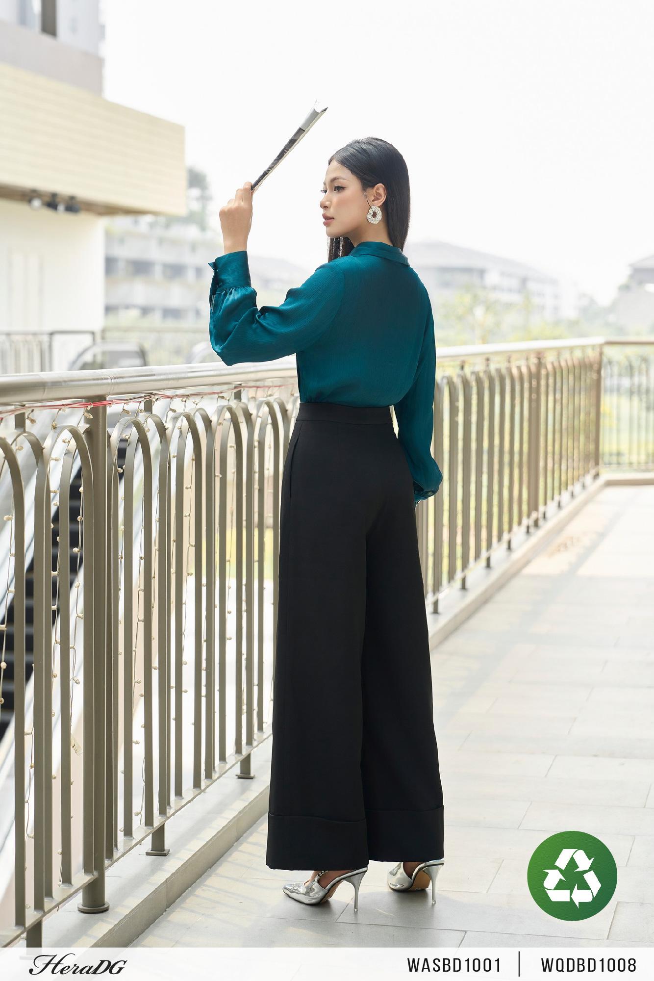 Quần suông gập lơ vê gấu