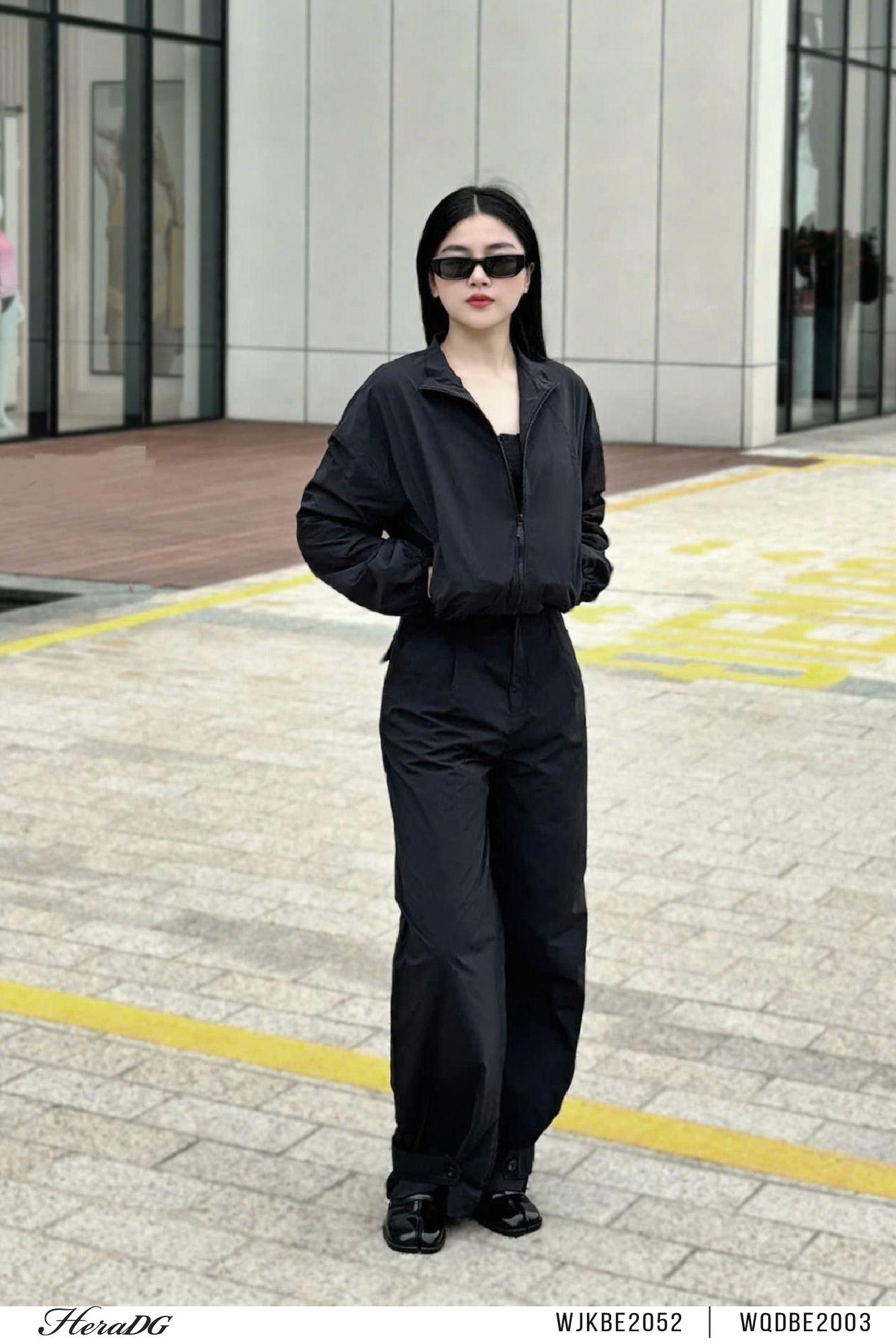 Quần gió suông có đai gấu