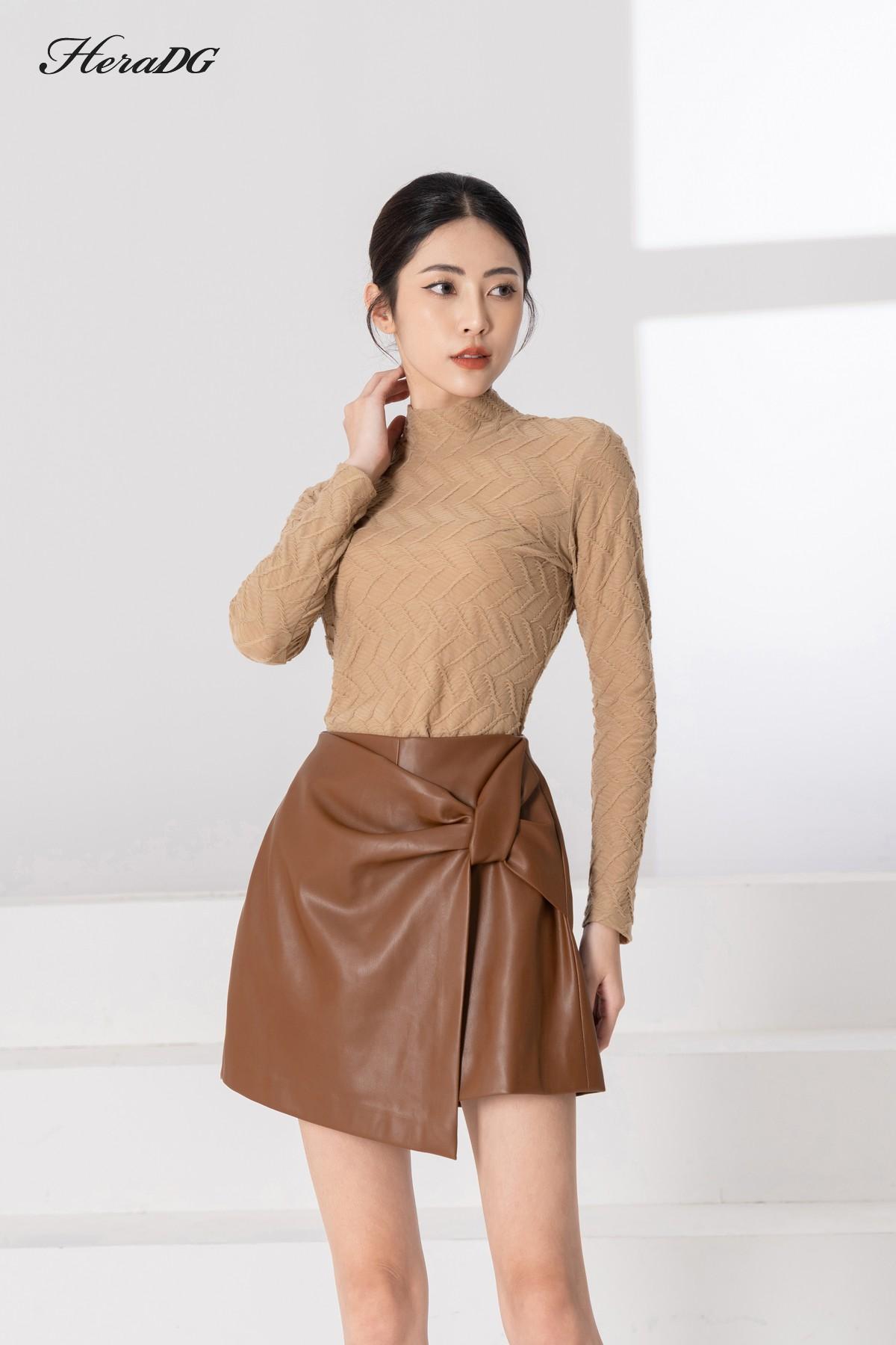 Quần short giả váy vạt lệch