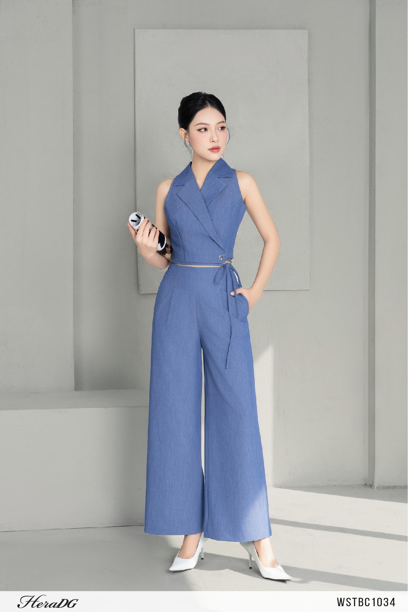 Set gile cổ vest sát nách cổ vest