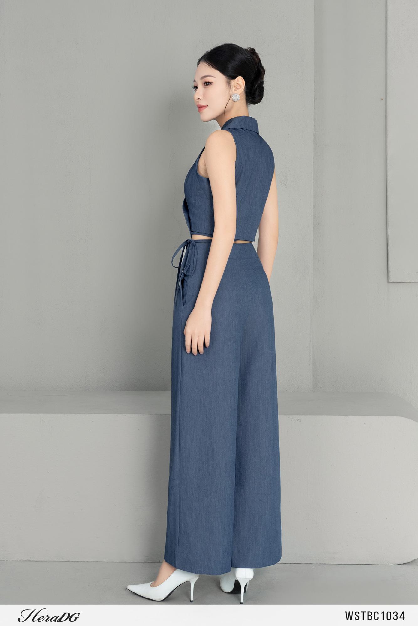 Set gile cổ vest sát nách cổ vest