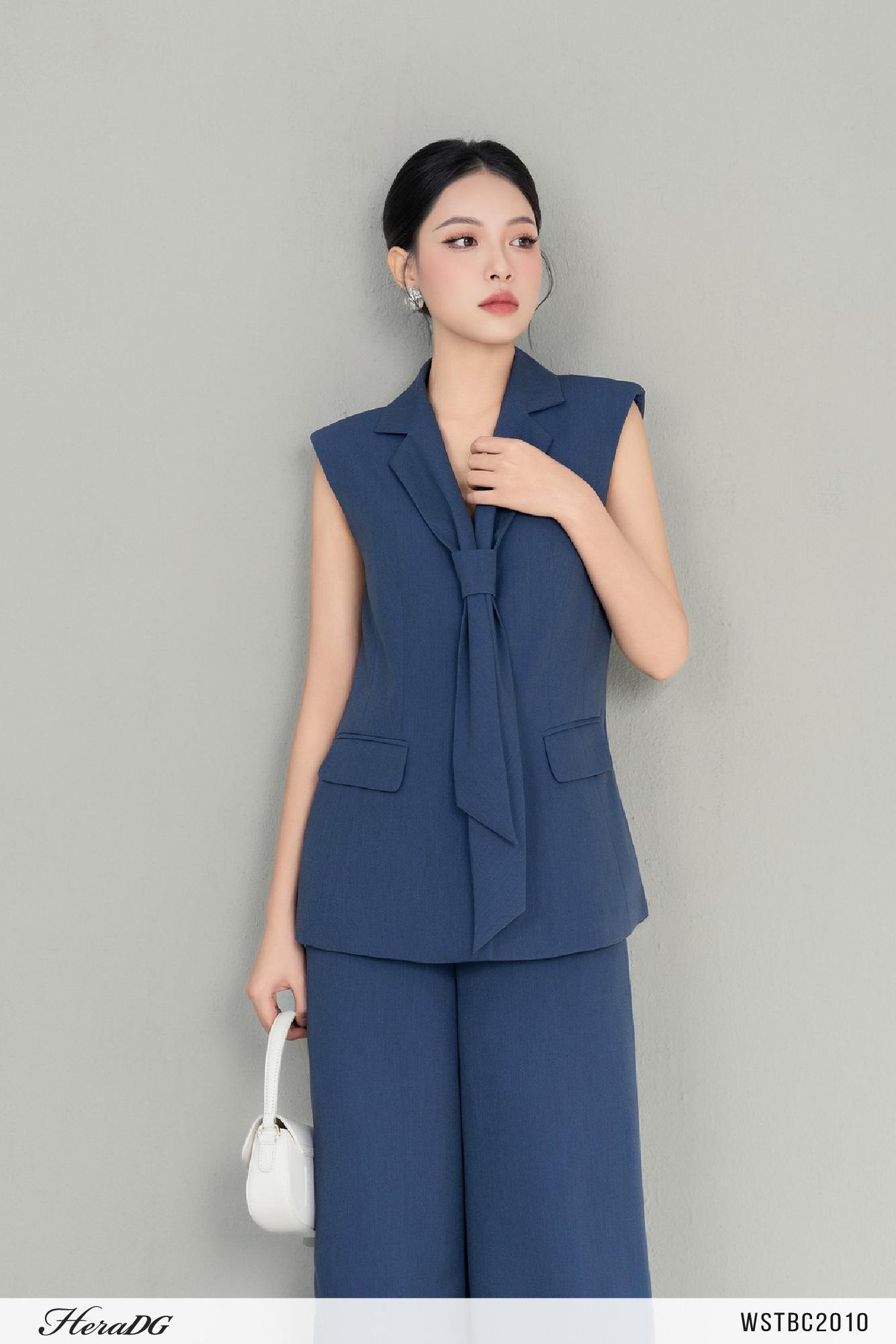 Set gile cổ vest cách điệu