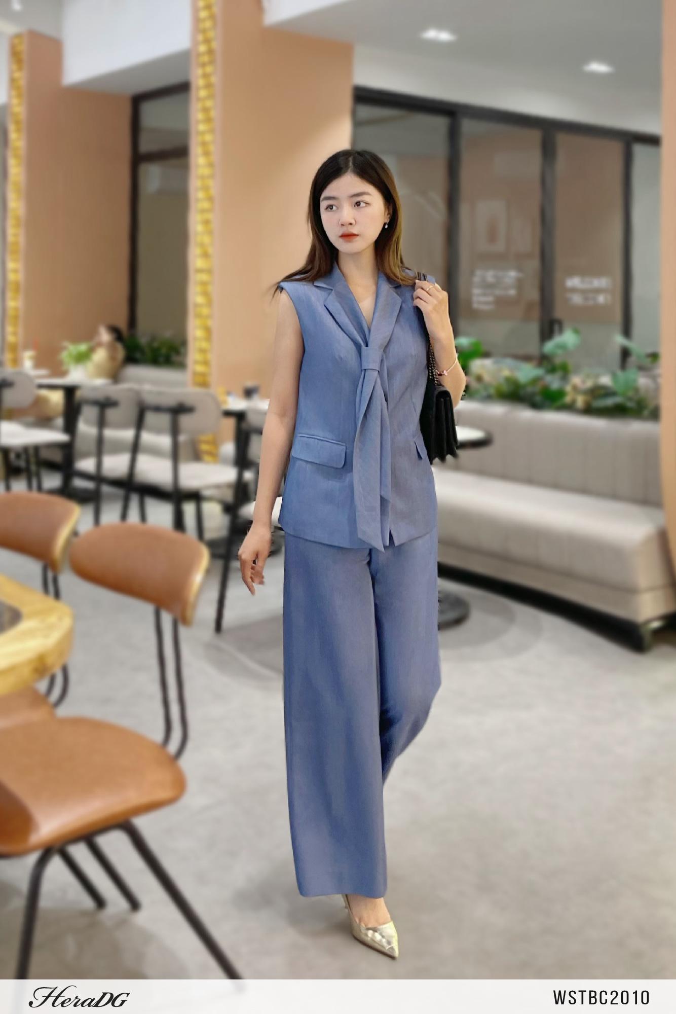 Set gile cổ vest cách điệu