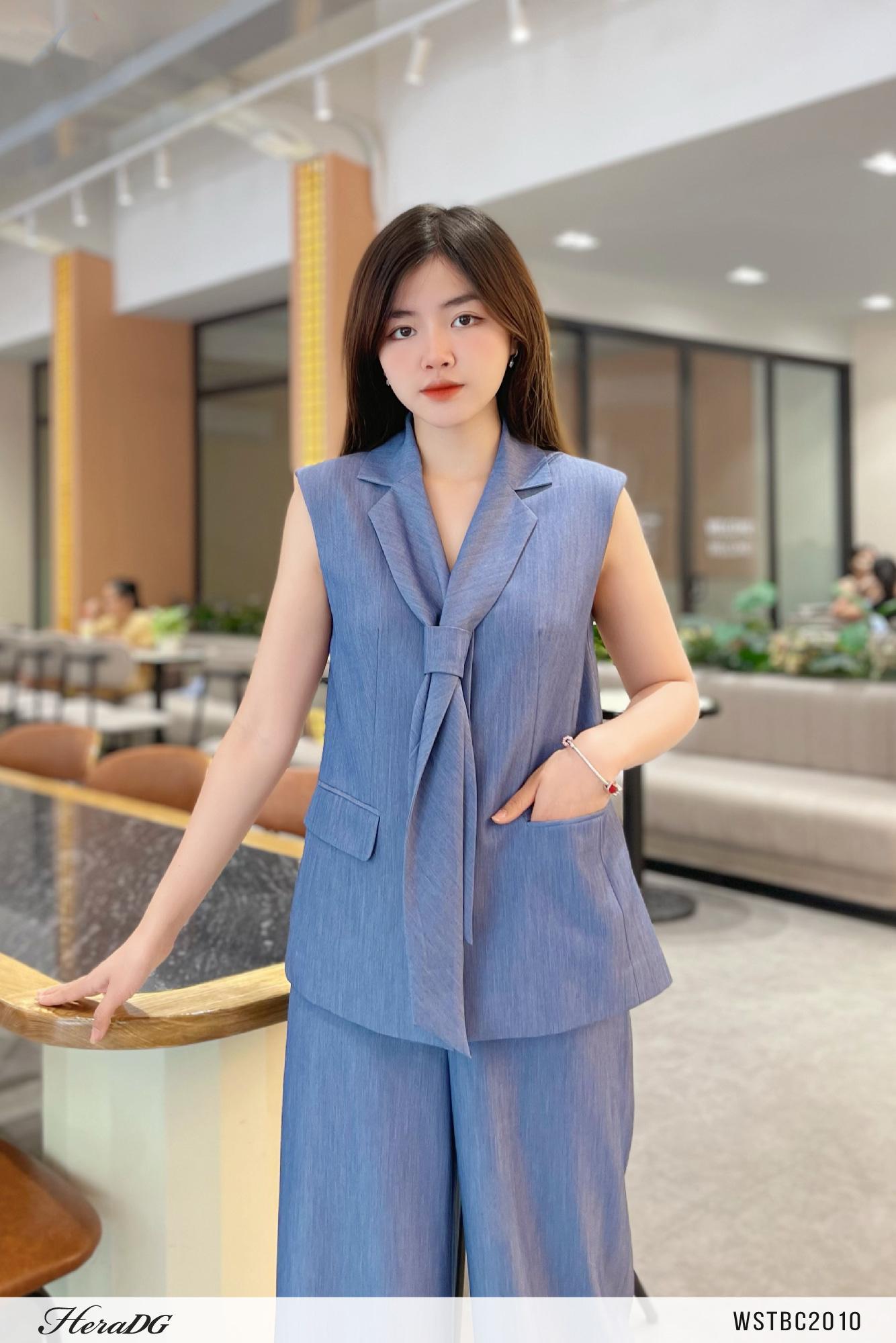 Set gile cổ vest cách điệu