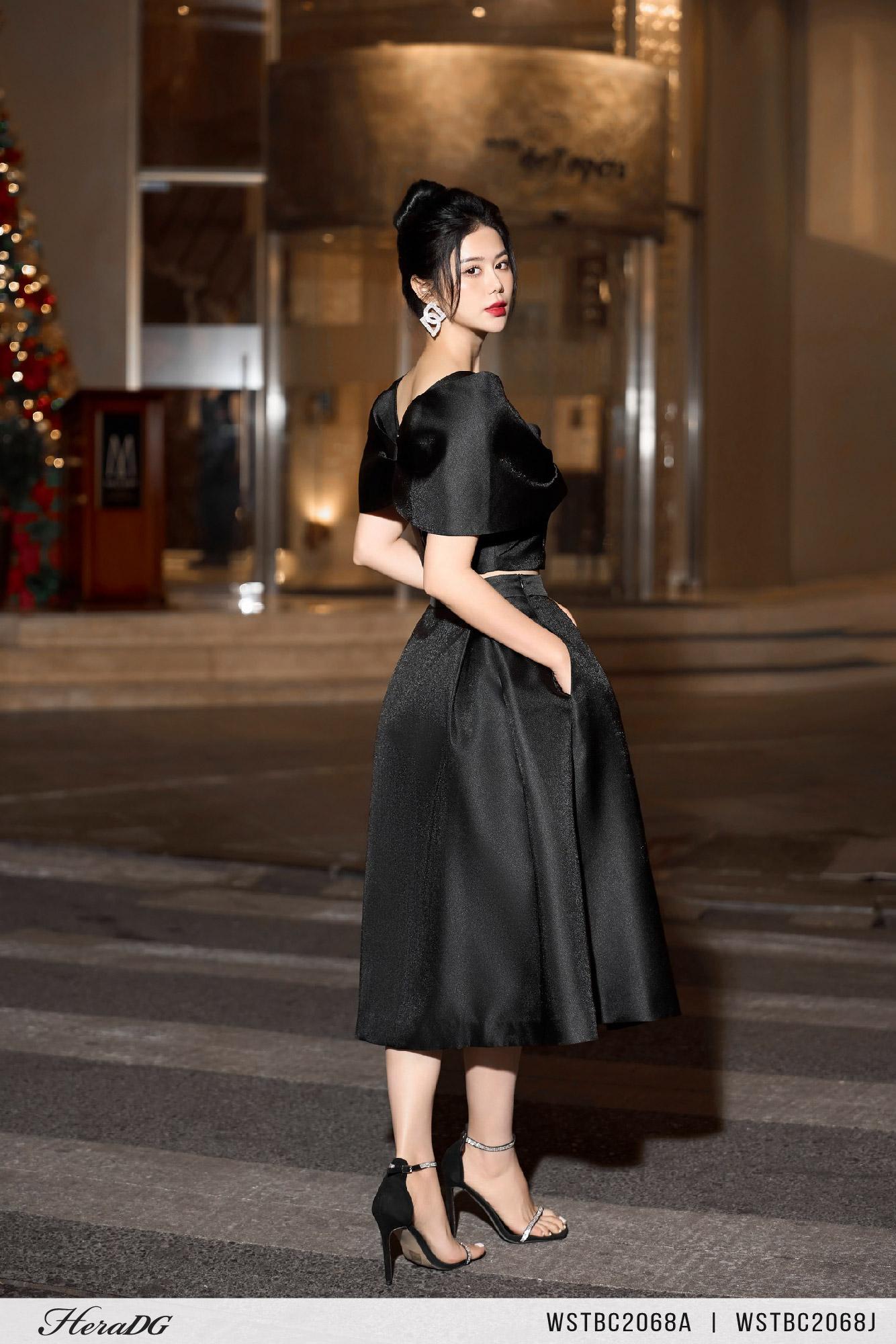 Áo crop xếp vặn nơ