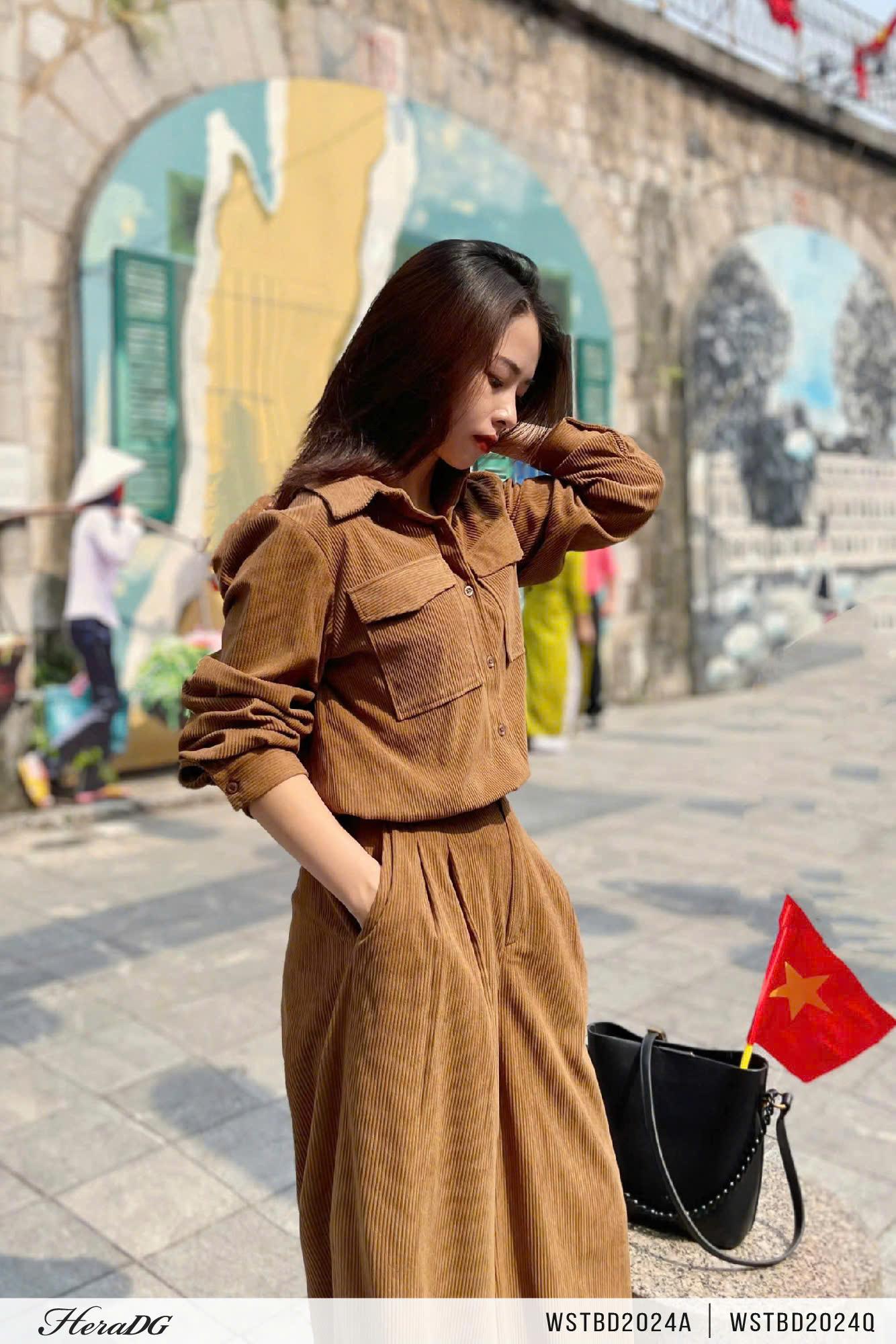 Quần suông nhung