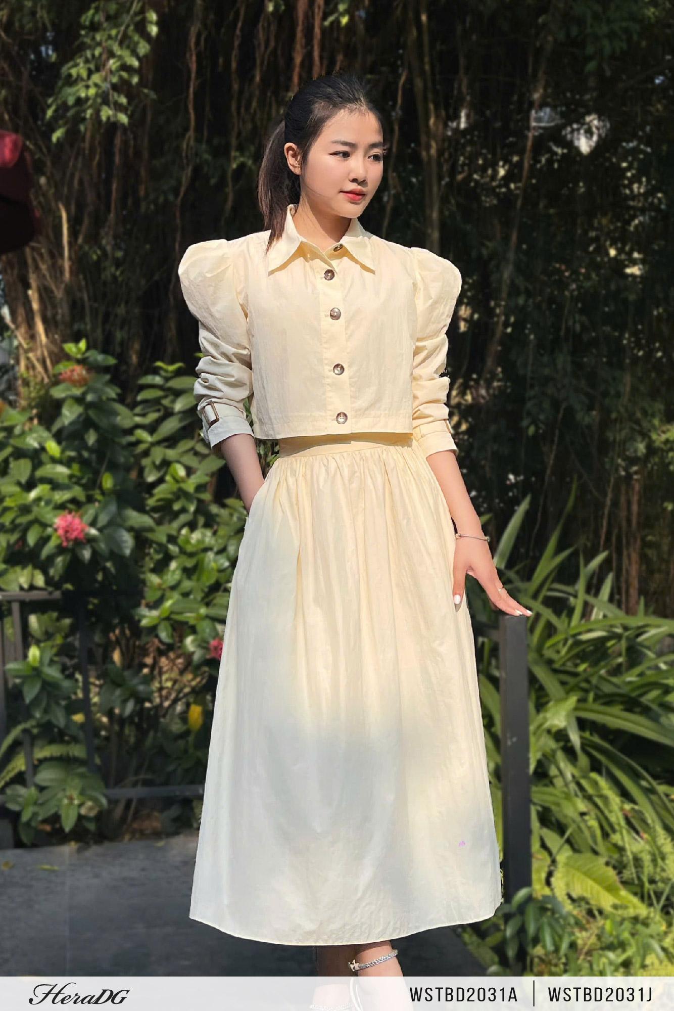 Áo gió cổ đức tay bồng