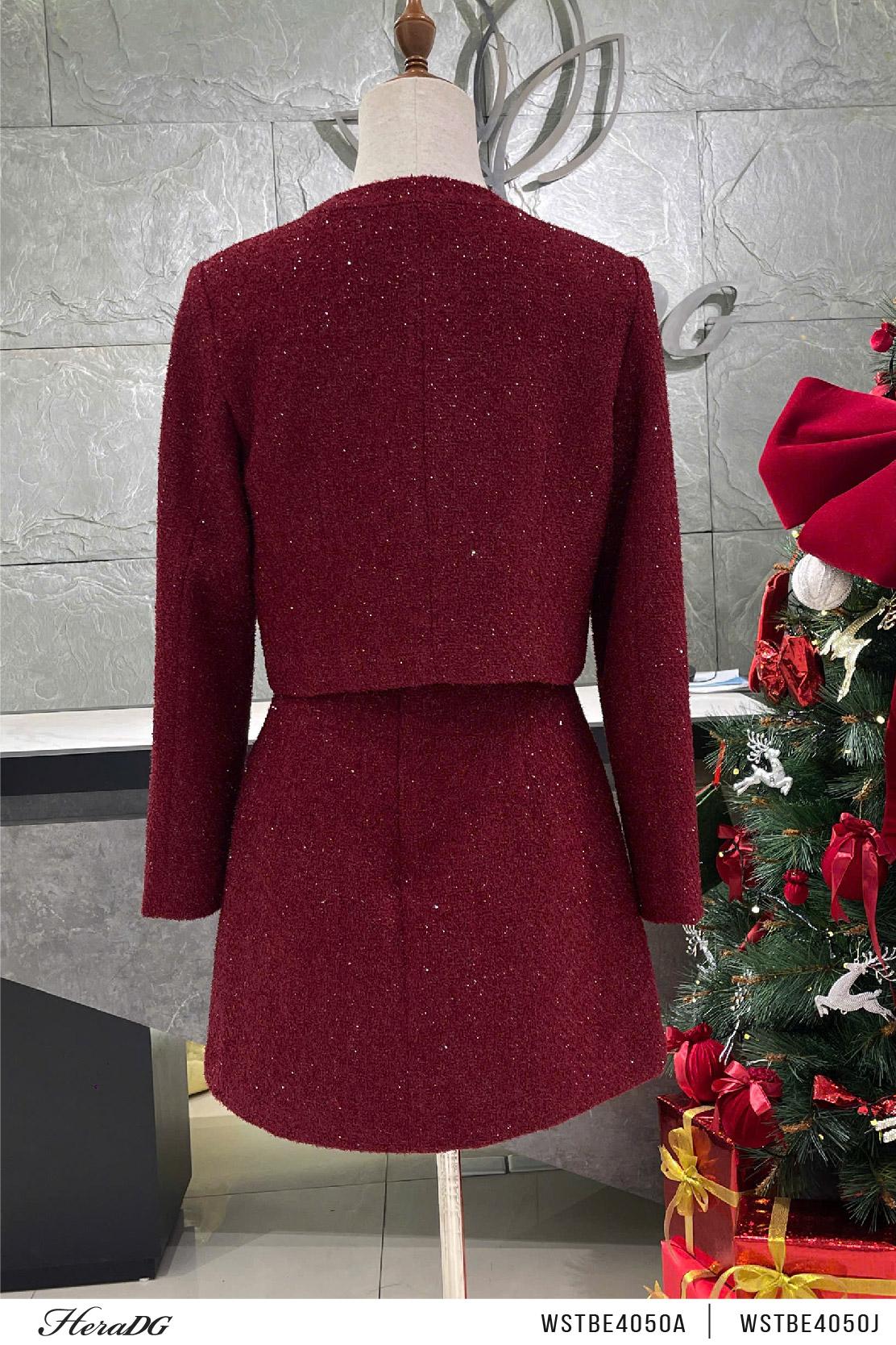 Áo khoác dạ tweed dáng ngắn