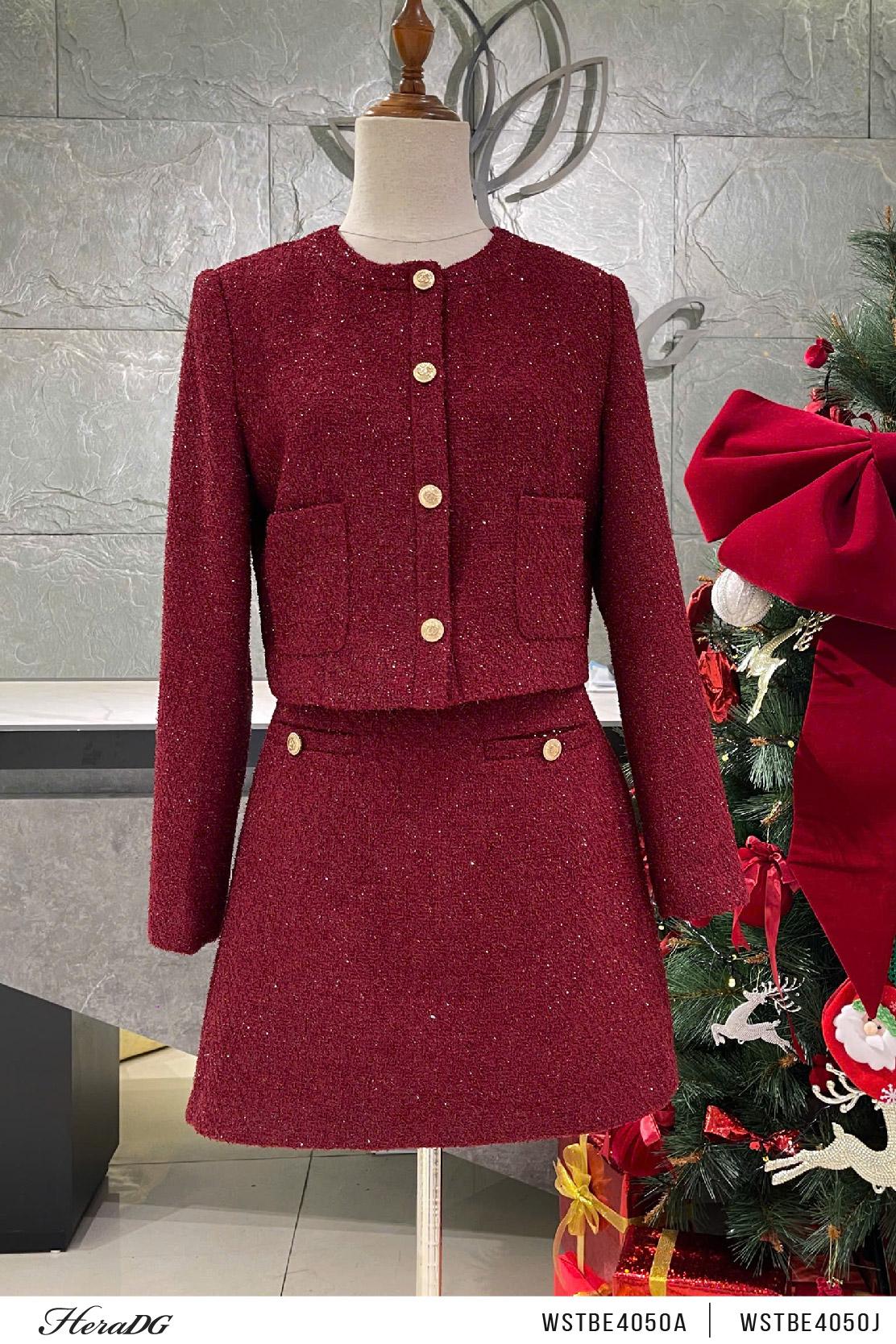 Áo khoác dạ tweed dáng ngắn