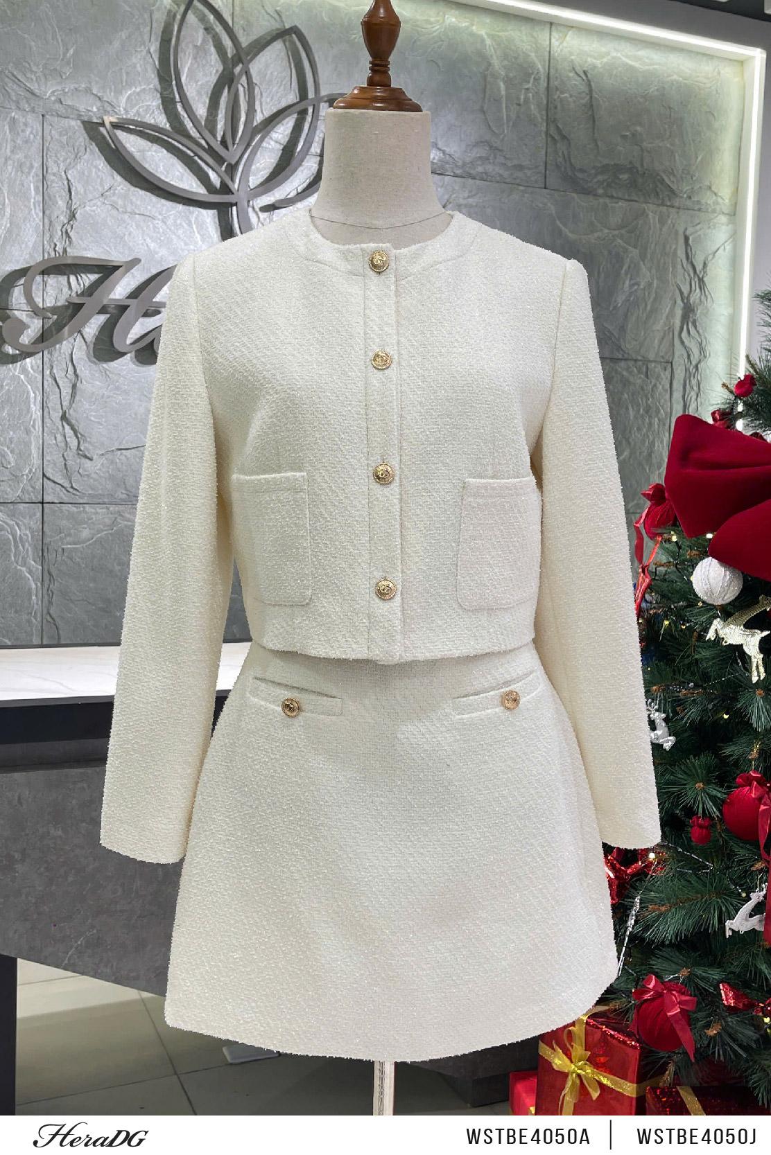 Chân váy dạ tweed dáng A