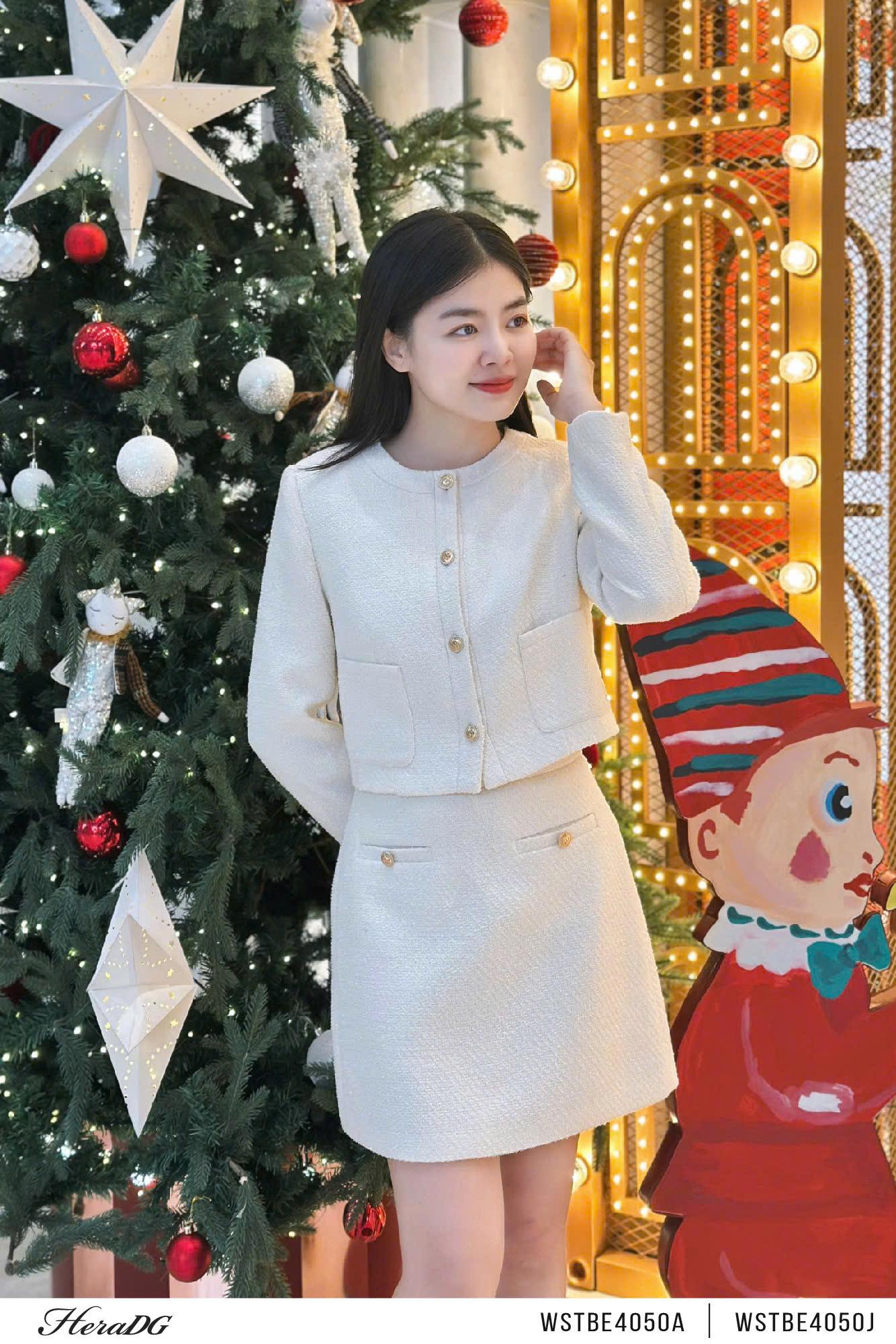 Chân váy dạ tweed dáng A