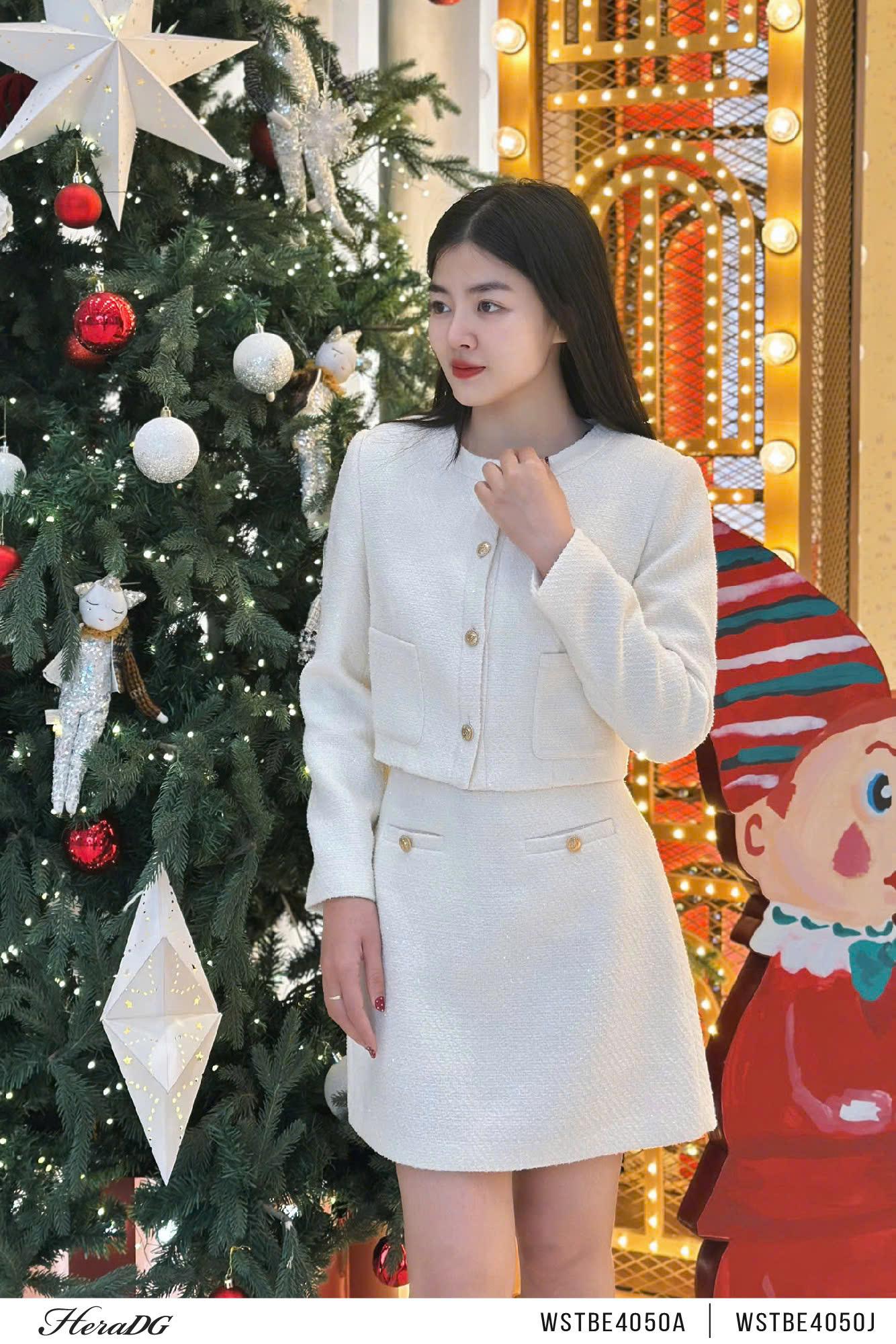 Chân váy dạ tweed dáng A