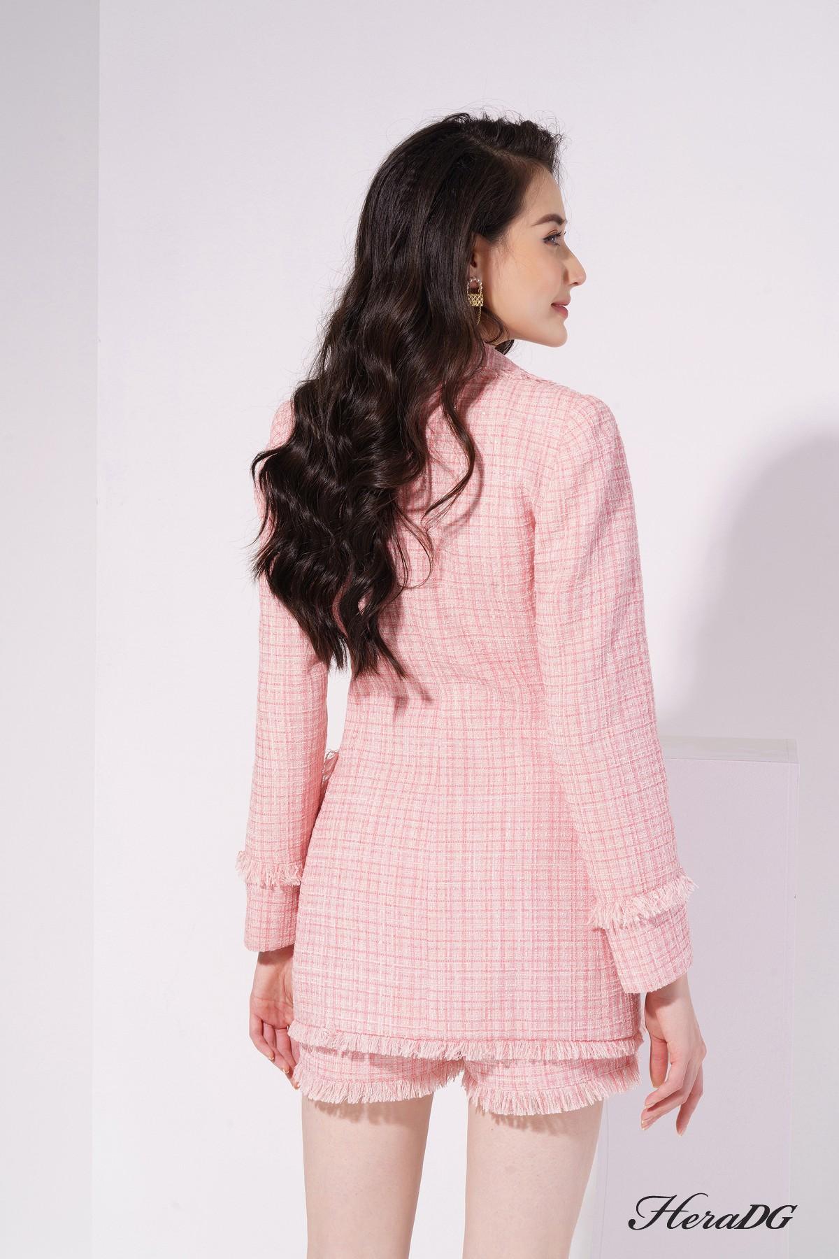Áo blazer cổ 2 ve rút tua