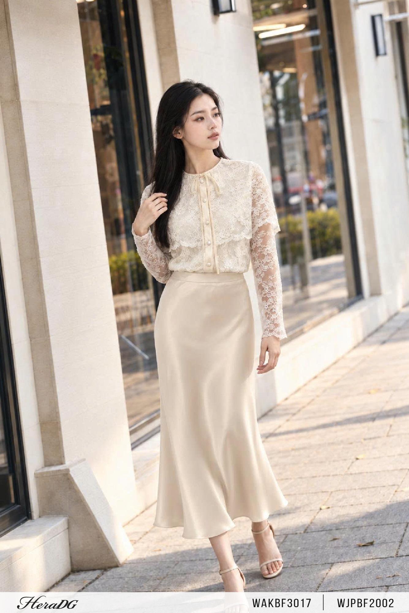 Áo ren cape liền tay dài