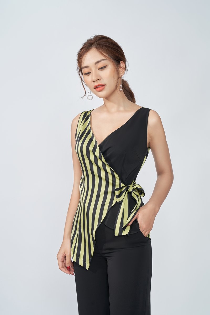 Áo kiểu sát nách nơ eo