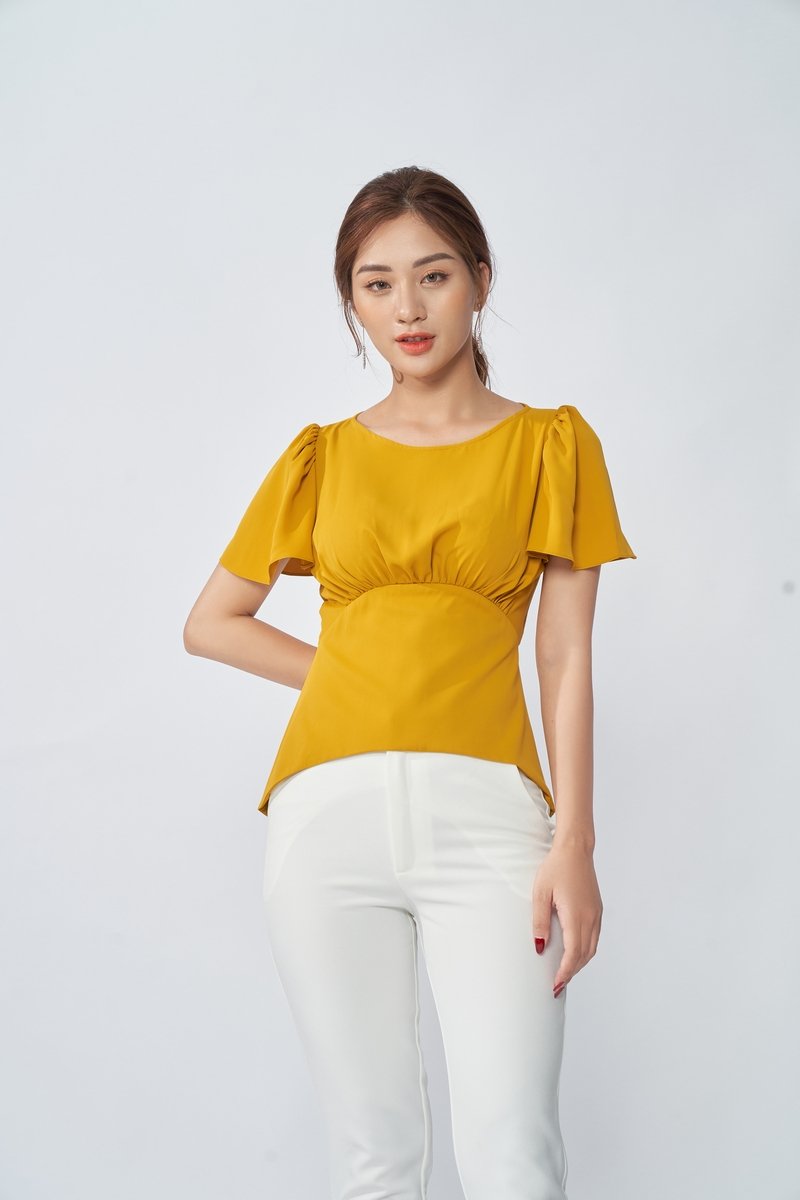 Áo peplum tay loe