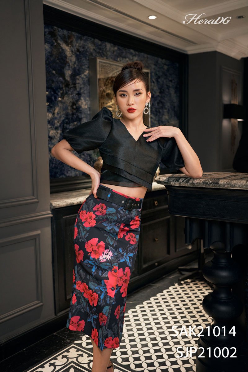 Áo croptop tay bồng