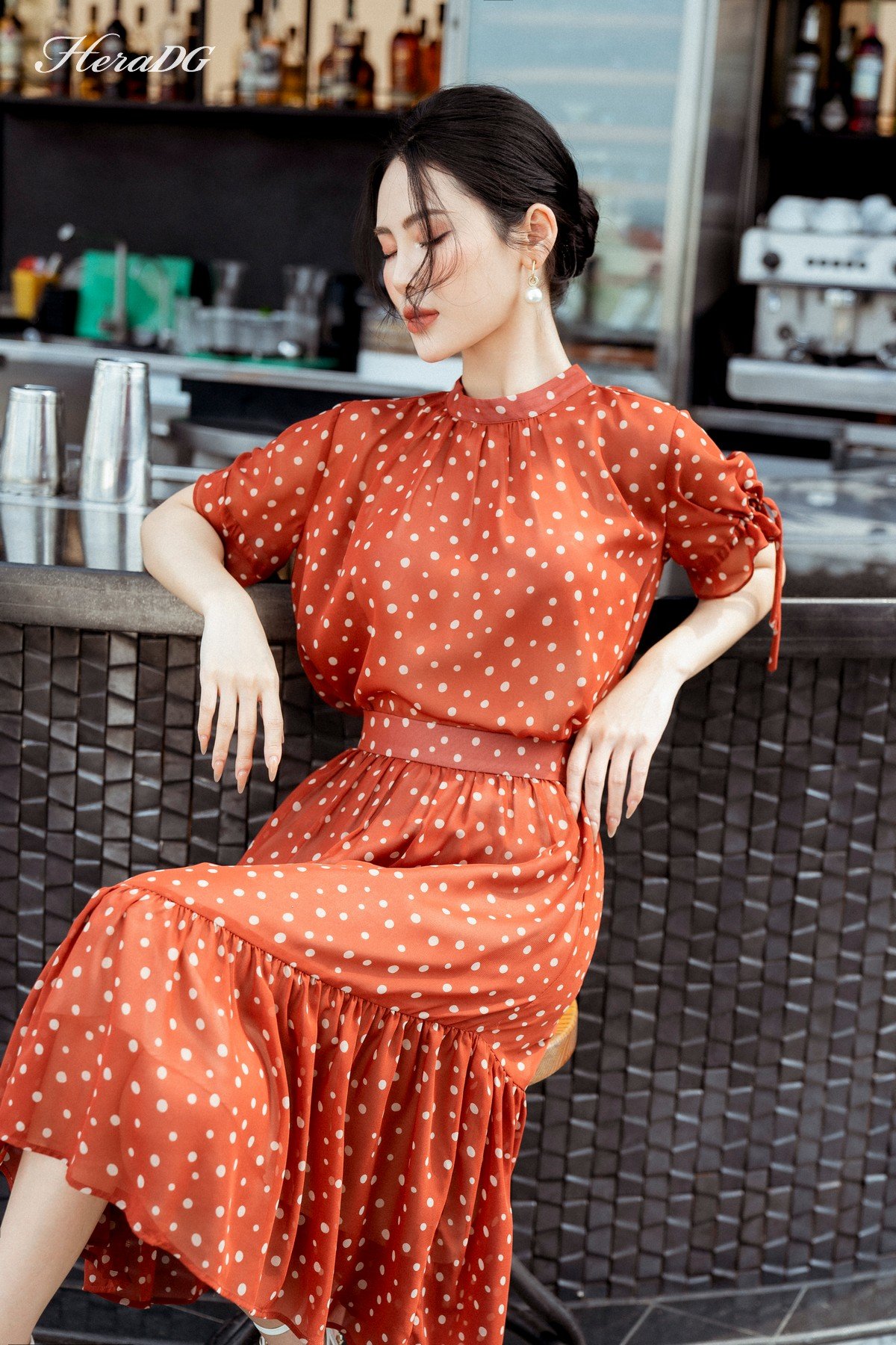 Áo suông thắt dây nơ tay