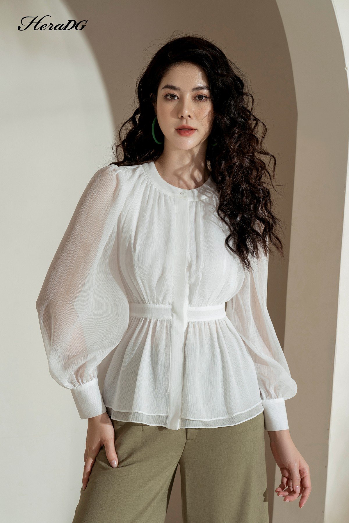 Áo kiểu nhún eo